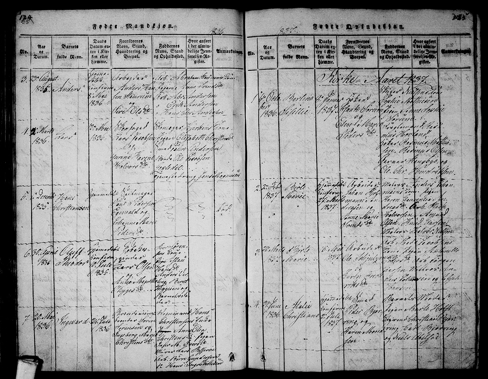 Larvik kirkebøker, AV/SAKO-A-352/G/Gb/L0001: Parish register (copy) no. II 1, 1818-1843, p. 124-125