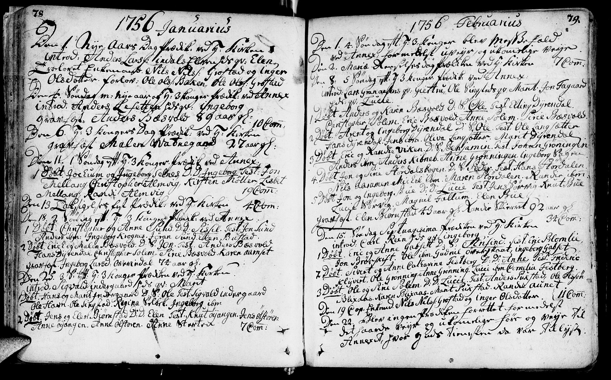 Ministerialprotokoller, klokkerbøker og fødselsregistre - Sør-Trøndelag, SAT/A-1456/646/L0605: Parish register (official) no. 646A03, 1751-1790, p. 78-79