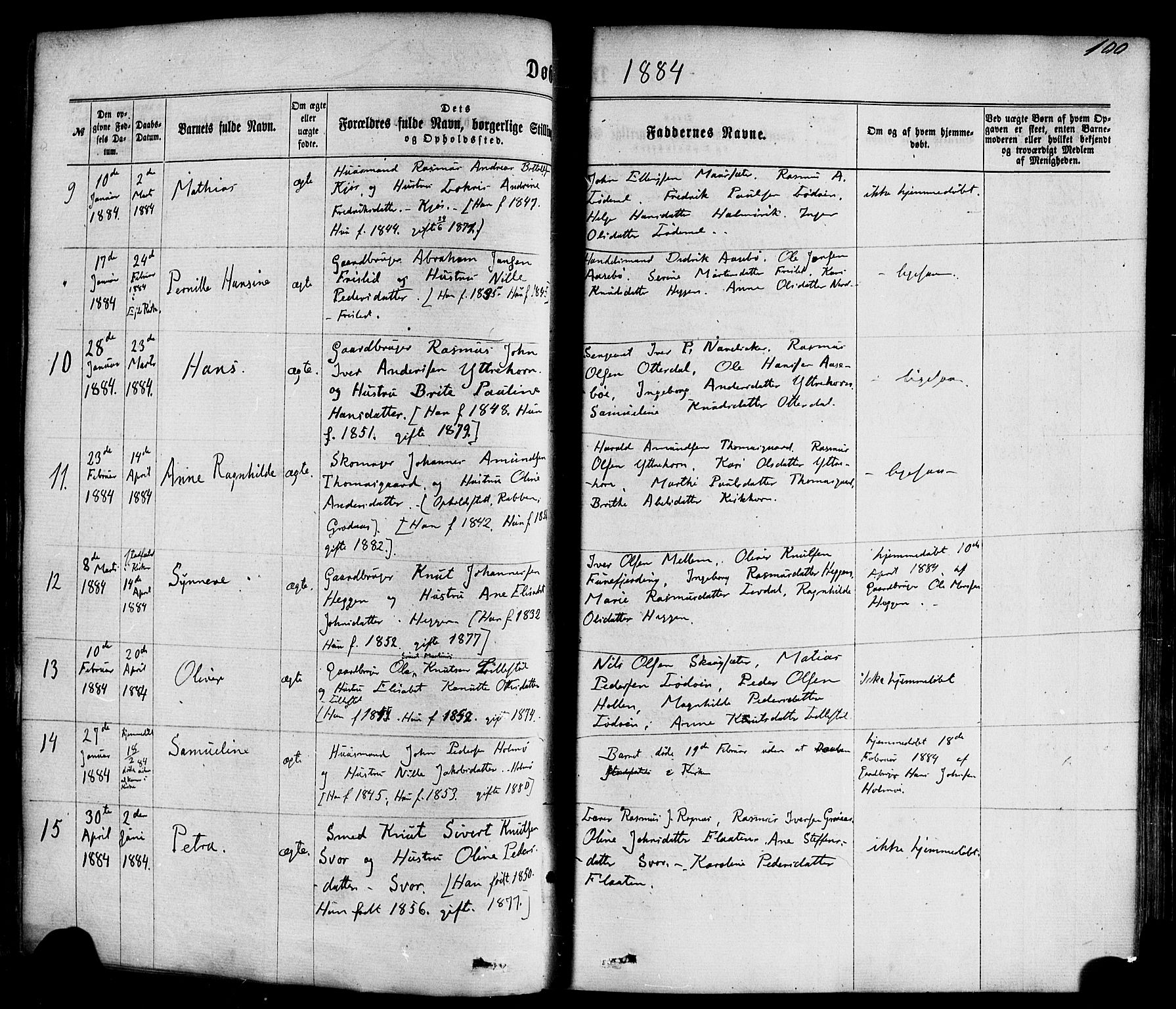 Hornindal sokneprestembete, AV/SAB-A-82401/H/Haa/Haaa/L0002: Parish register (official) no. A 2, 1867-1884, p. 100