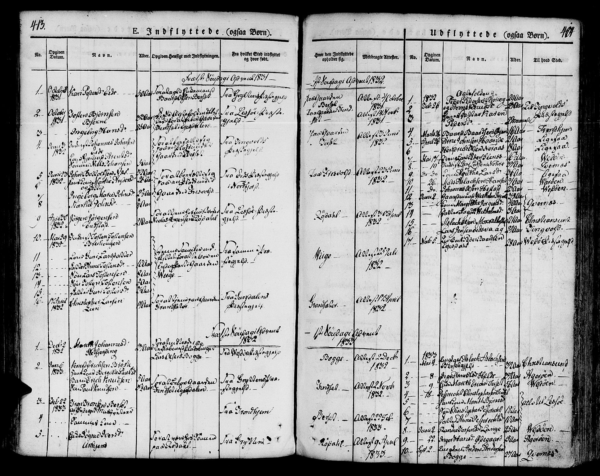 Ministerialprotokoller, klokkerbøker og fødselsregistre - Møre og Romsdal, SAT/A-1454/551/L0624: Parish register (official) no. 551A04, 1831-1845, p. 413-414