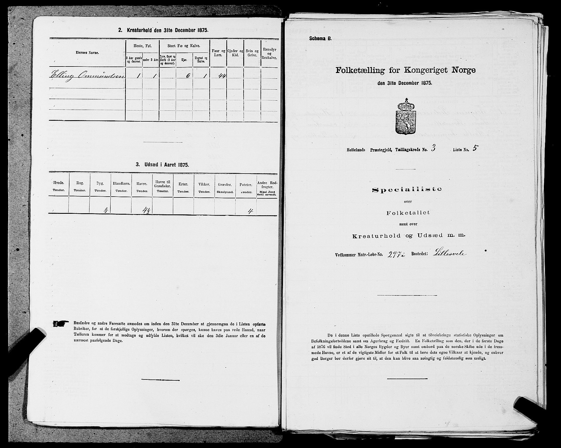 SAST, 1875 census for 1115P Helleland, 1875, p. 781