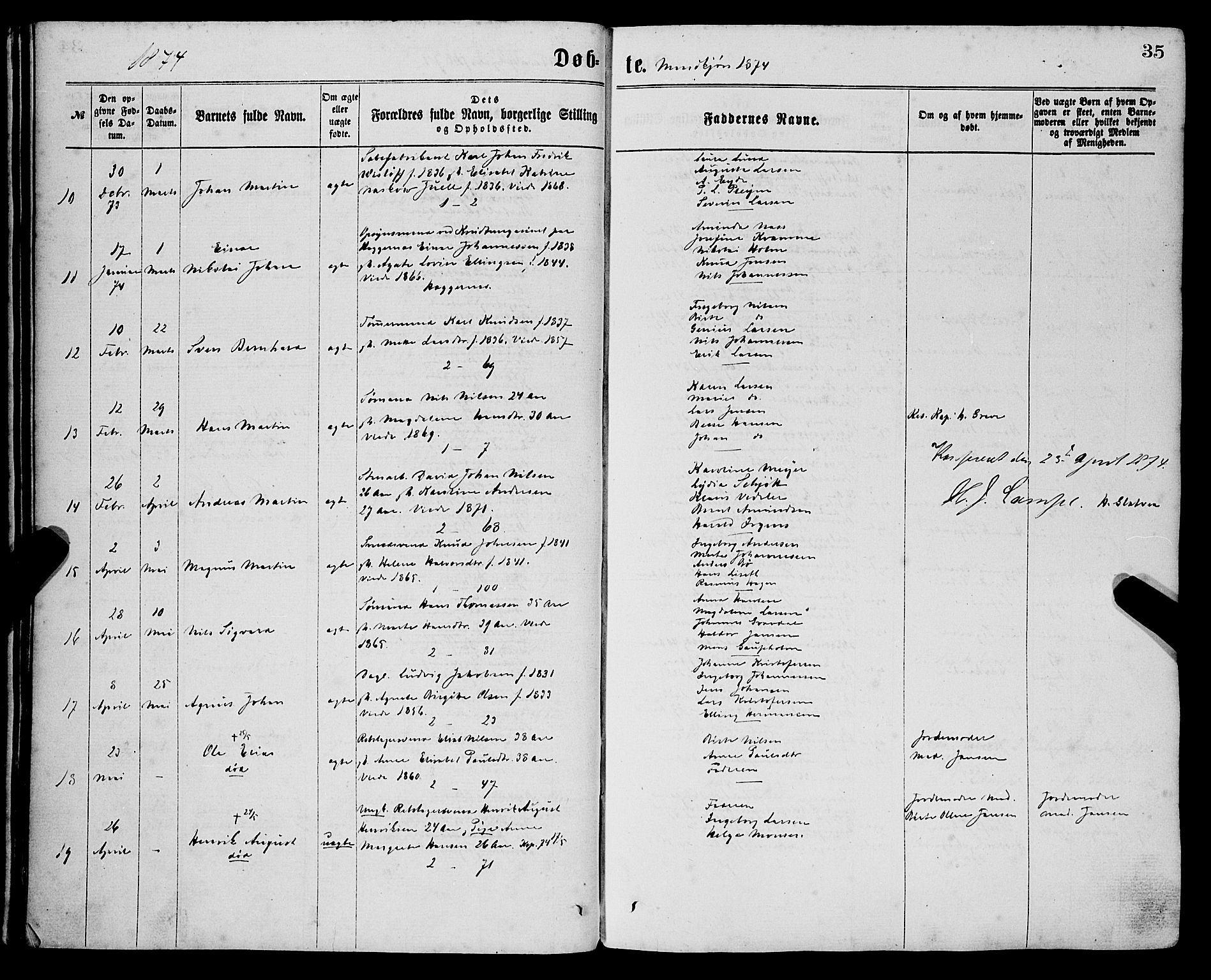 Sandviken Sokneprestembete, AV/SAB-A-77601/H/Ha/L0001: Parish register (official) no. A 1, 1867-1877, p. 35