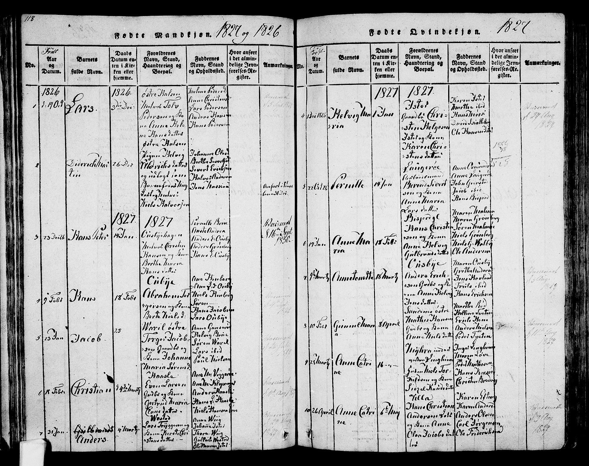 Tjølling kirkebøker, SAKO/A-60/F/Fa/L0005: Parish register (official) no. 5, 1814-1836, p. 118-119