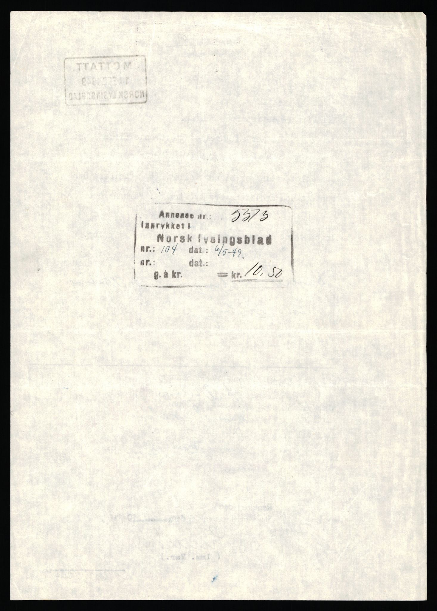 Stavanger byfogd, SAST/A-101408/002/J/Jd/Jde/L0002: Registreringsmeldinger og bilag. Enkeltmannsforetak, 351-750, 1905-1987, p. 335