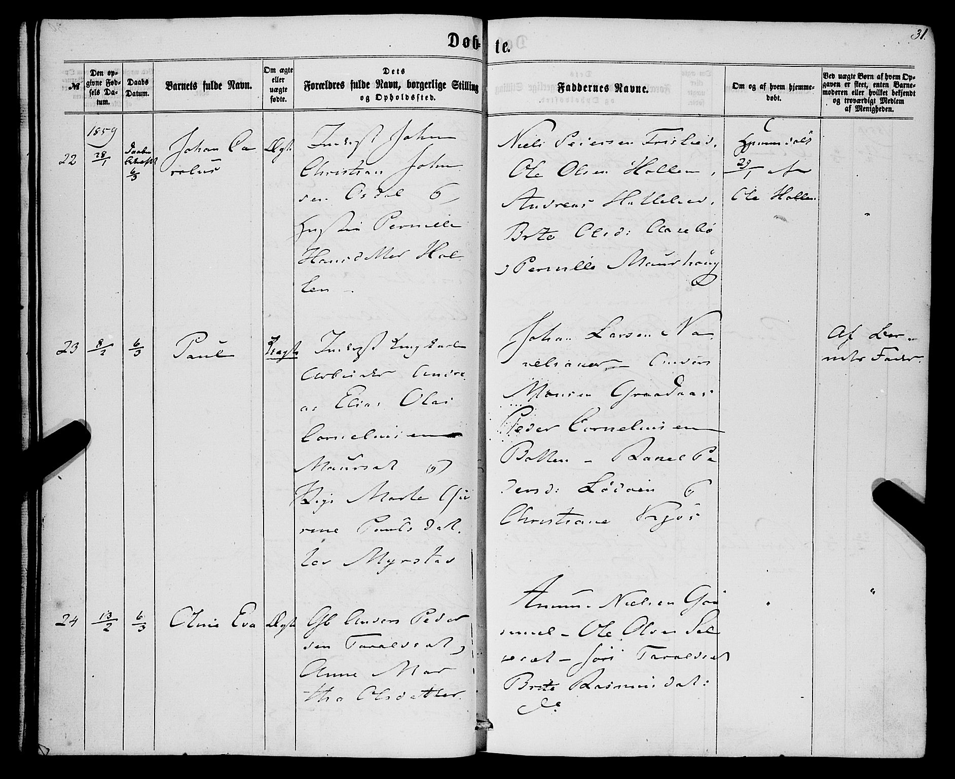 Eid sokneprestembete, AV/SAB-A-82301/H/Haa/Haaa/L0008: Parish register (official) no. A 8, 1858-1860, p. 31