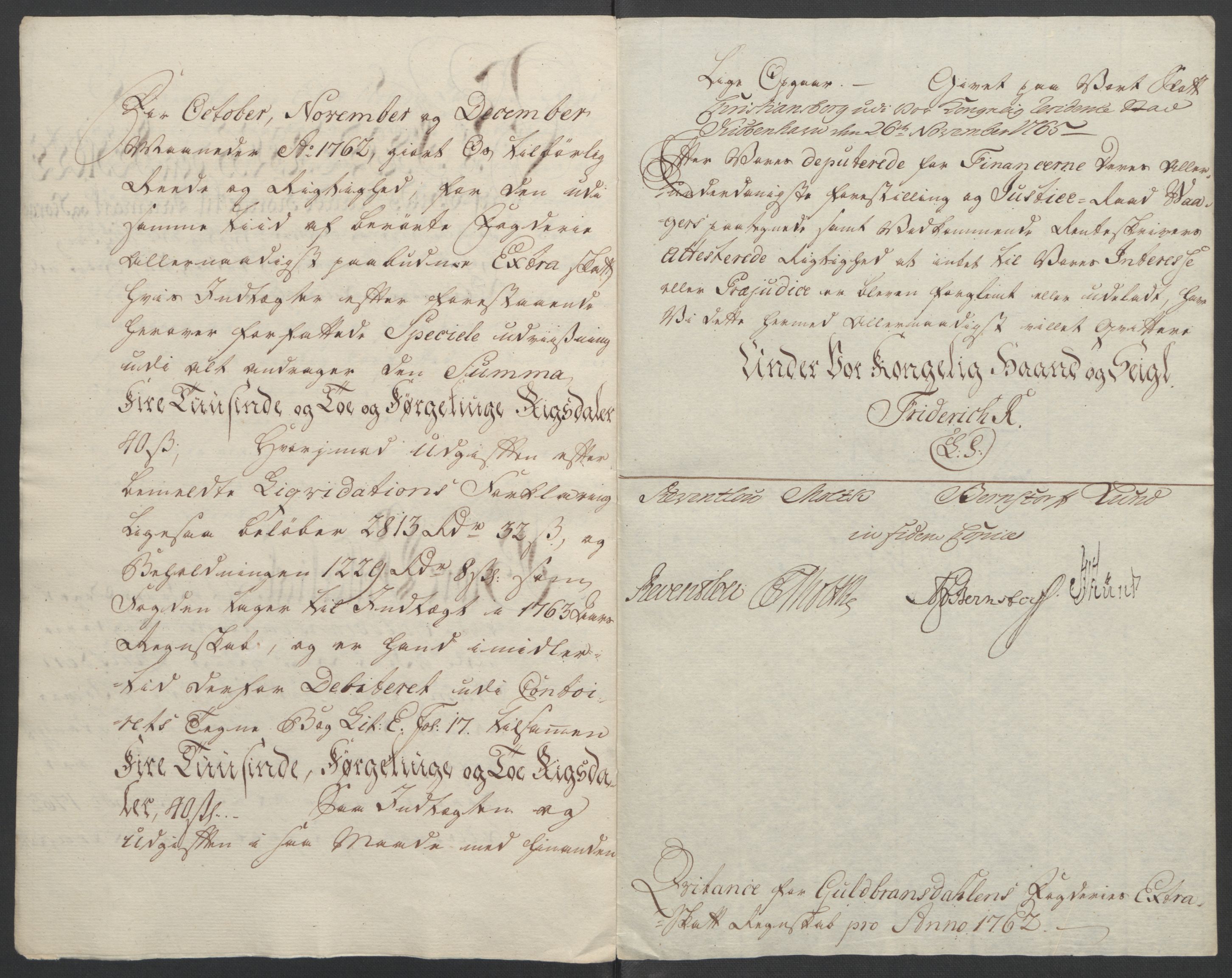 Rentekammeret inntil 1814, Reviderte regnskaper, Fogderegnskap, AV/RA-EA-4092/R17/L1266: Ekstraskatten Gudbrandsdal, 1762-1766, p. 12