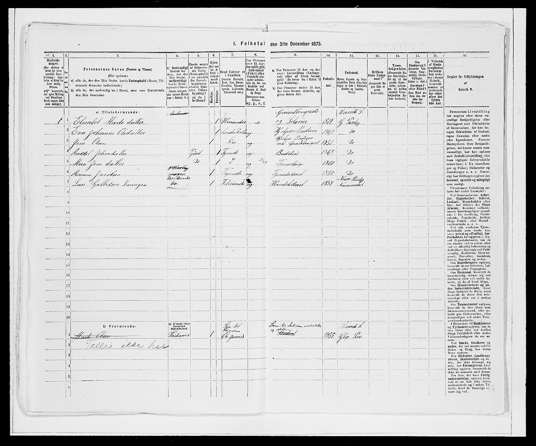 SAB, 1875 Census for 1445P Gloppen, 1875, p. 754