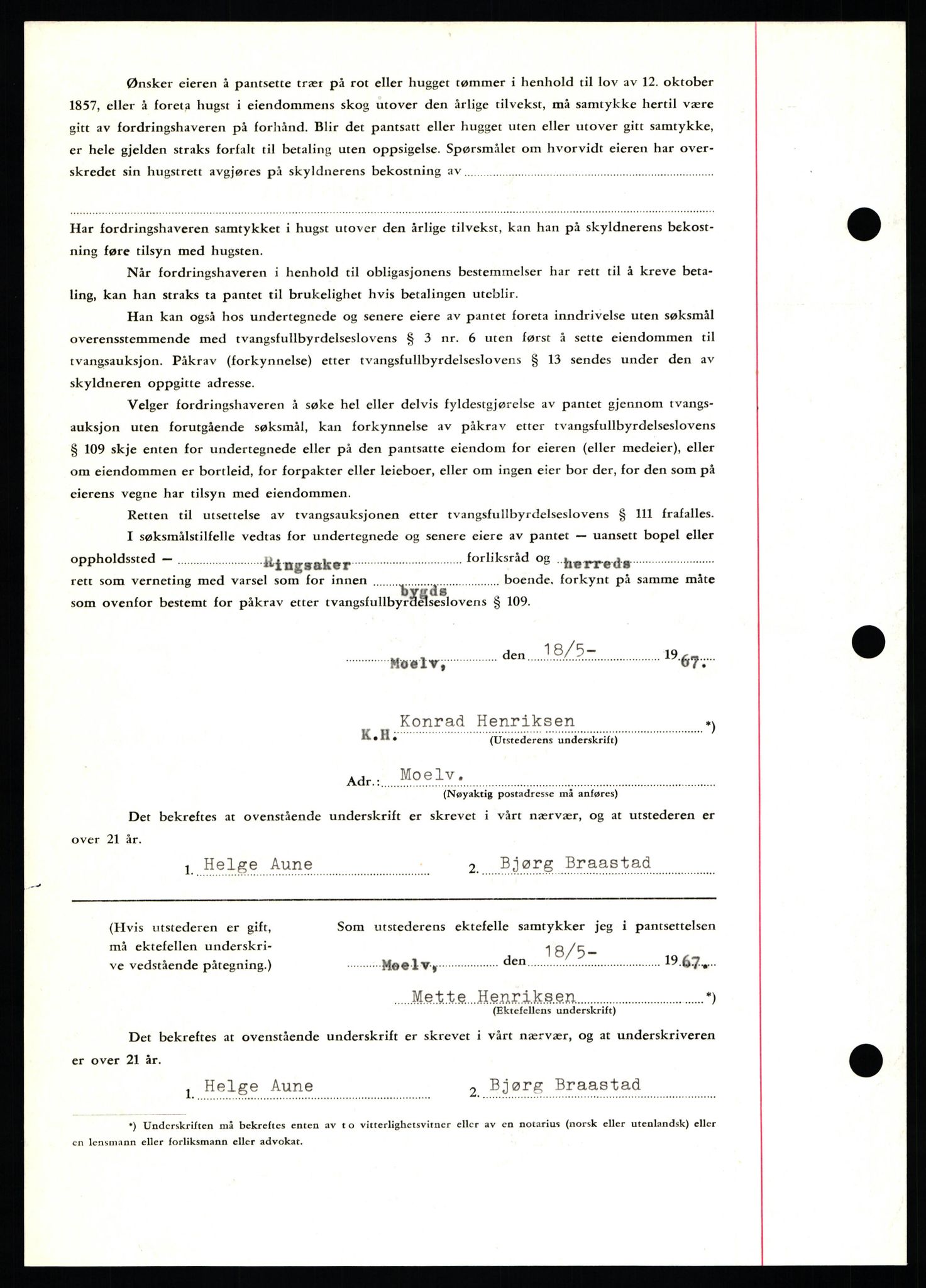 Nord-Hedmark sorenskriveri, SAH/TING-012/H/Hb/Hbf/L0071: Mortgage book no. B71, 1967-1967, Diary no: : 2229/1967