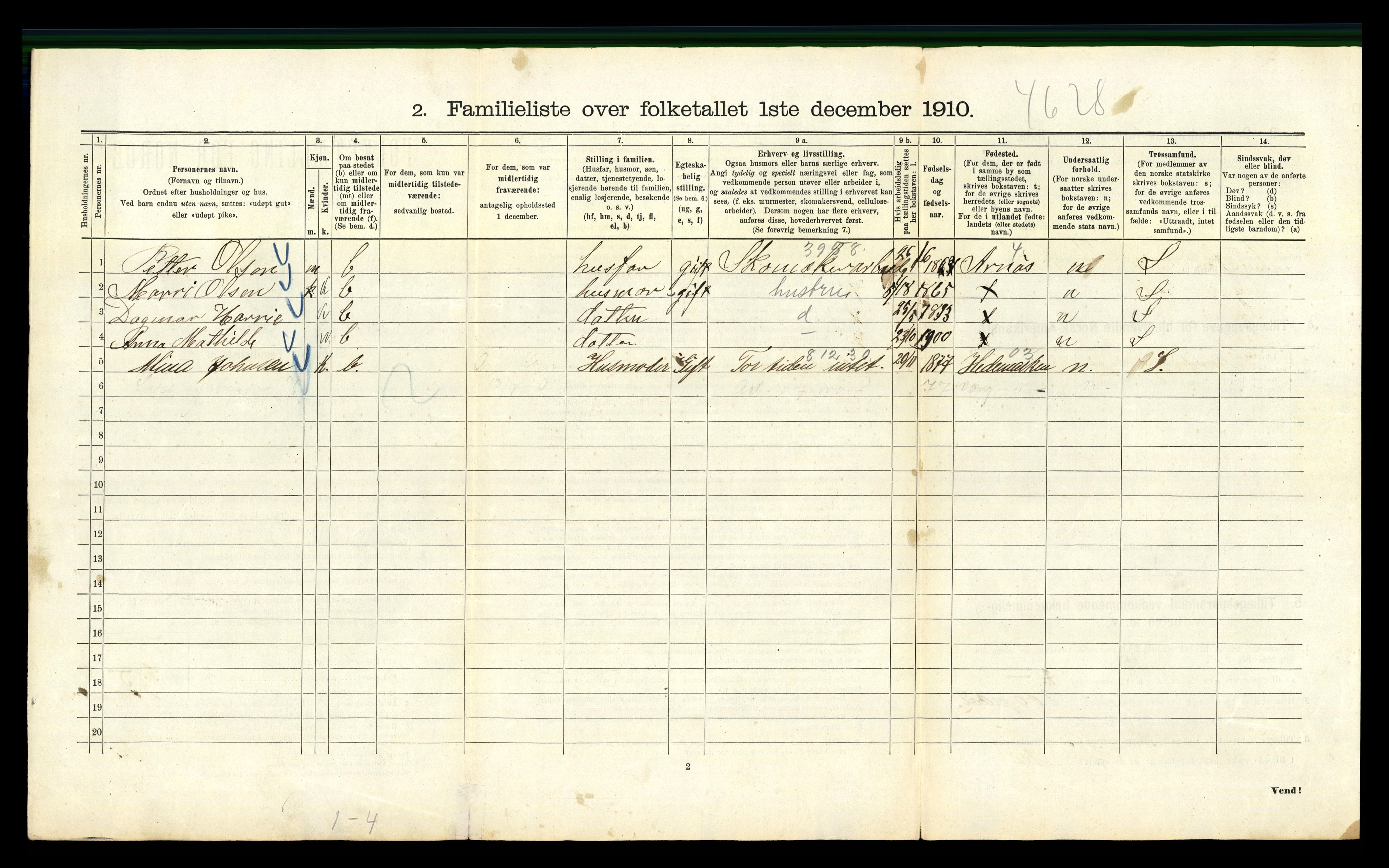 RA, 1910 census for Kristiania, 1910, p. 39974