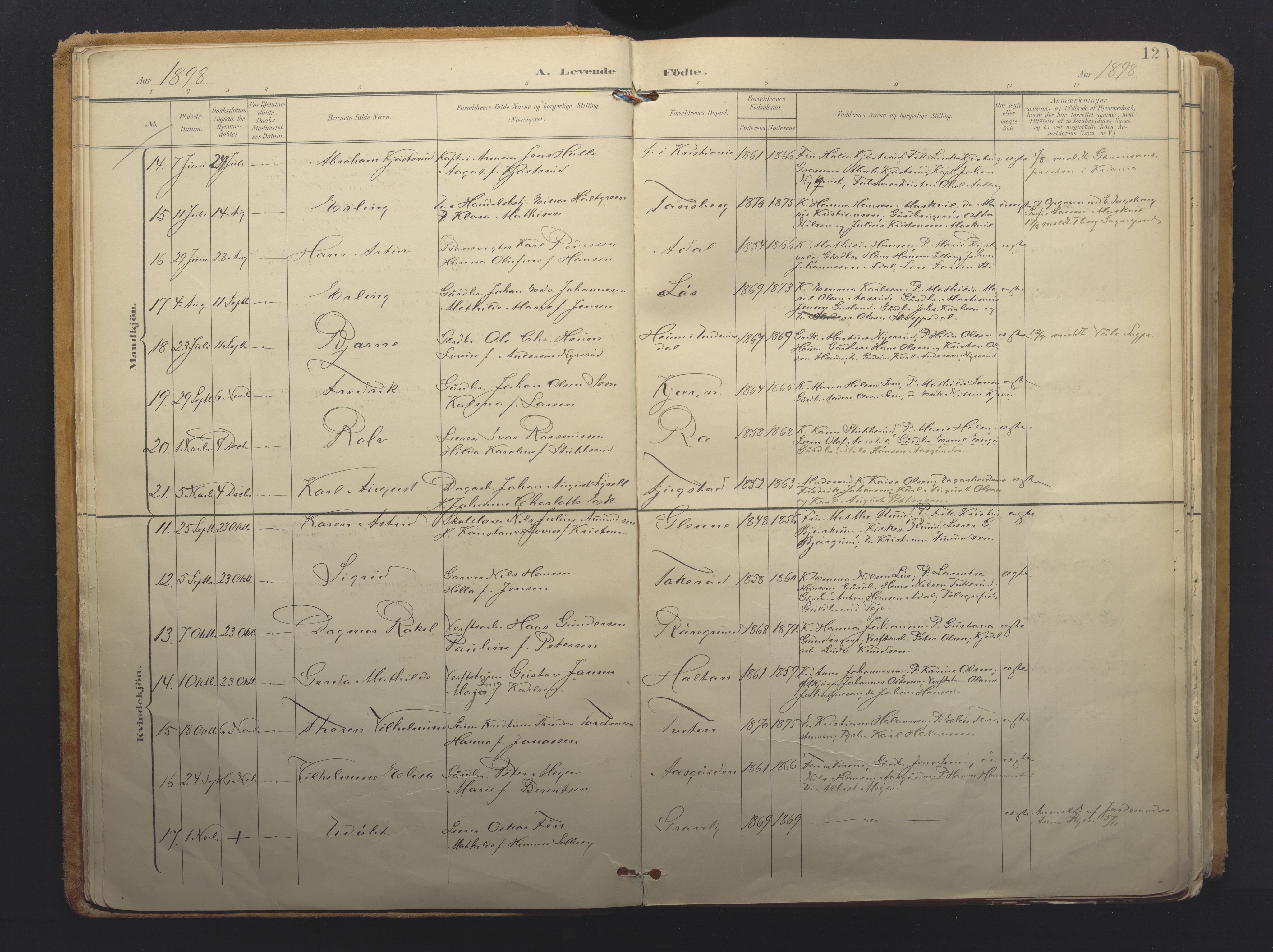 Borre kirkebøker, AV/SAKO-A-338/F/Fa/L0011: Parish register (official) no. I 11, 1897-1921, p. 12