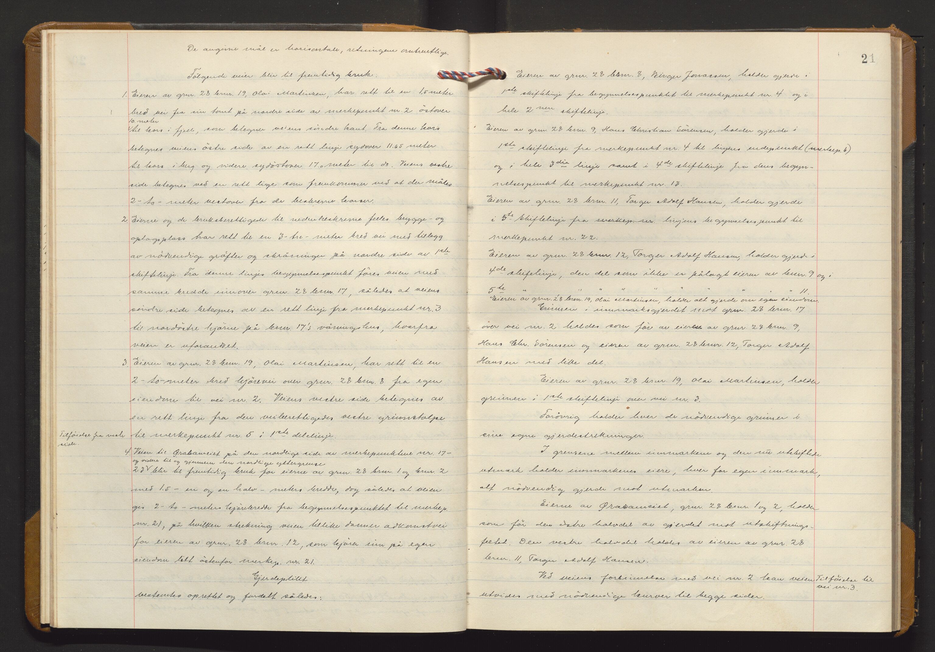 Utskiftningsvesenet i Vestfold, AV/SAKO-A-797/F/Fa/L0021: Rettsbok (forhandlingsprotokoll), 1934-1935, p. 20b-21a