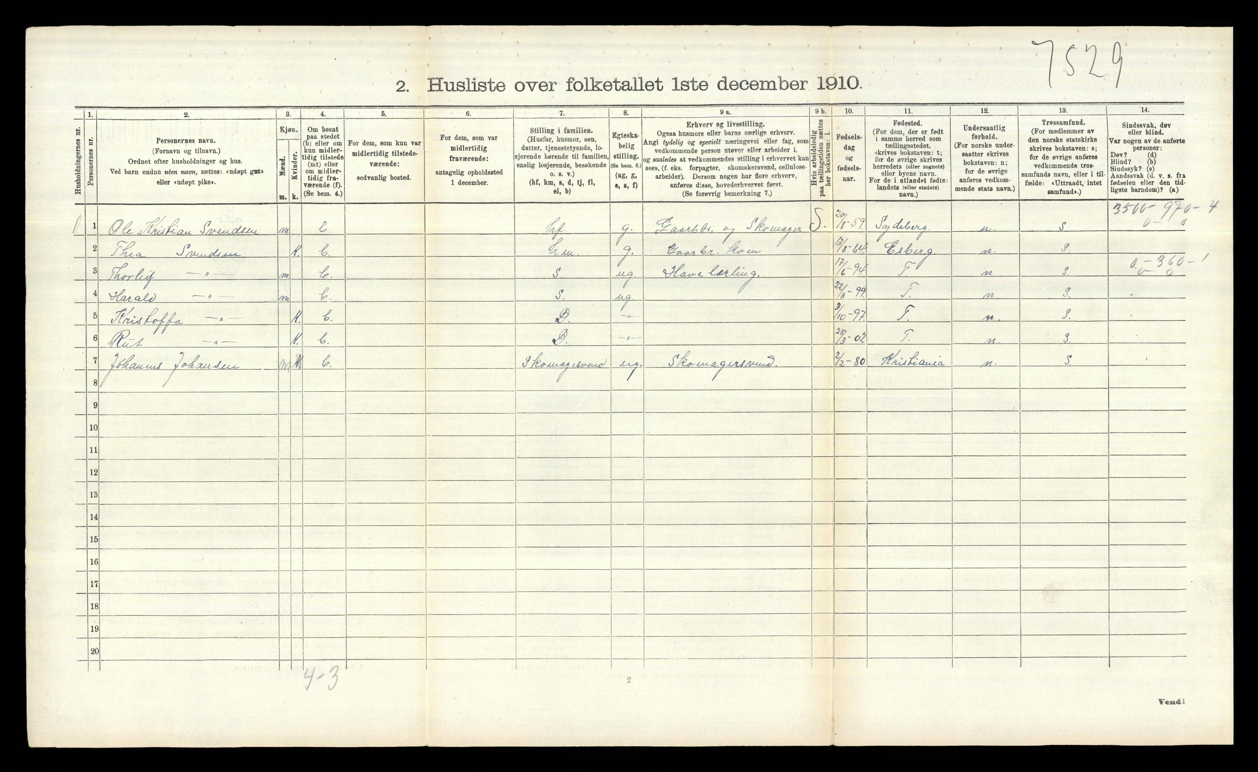 RA, 1910 census for Ås, 1910, p. 202