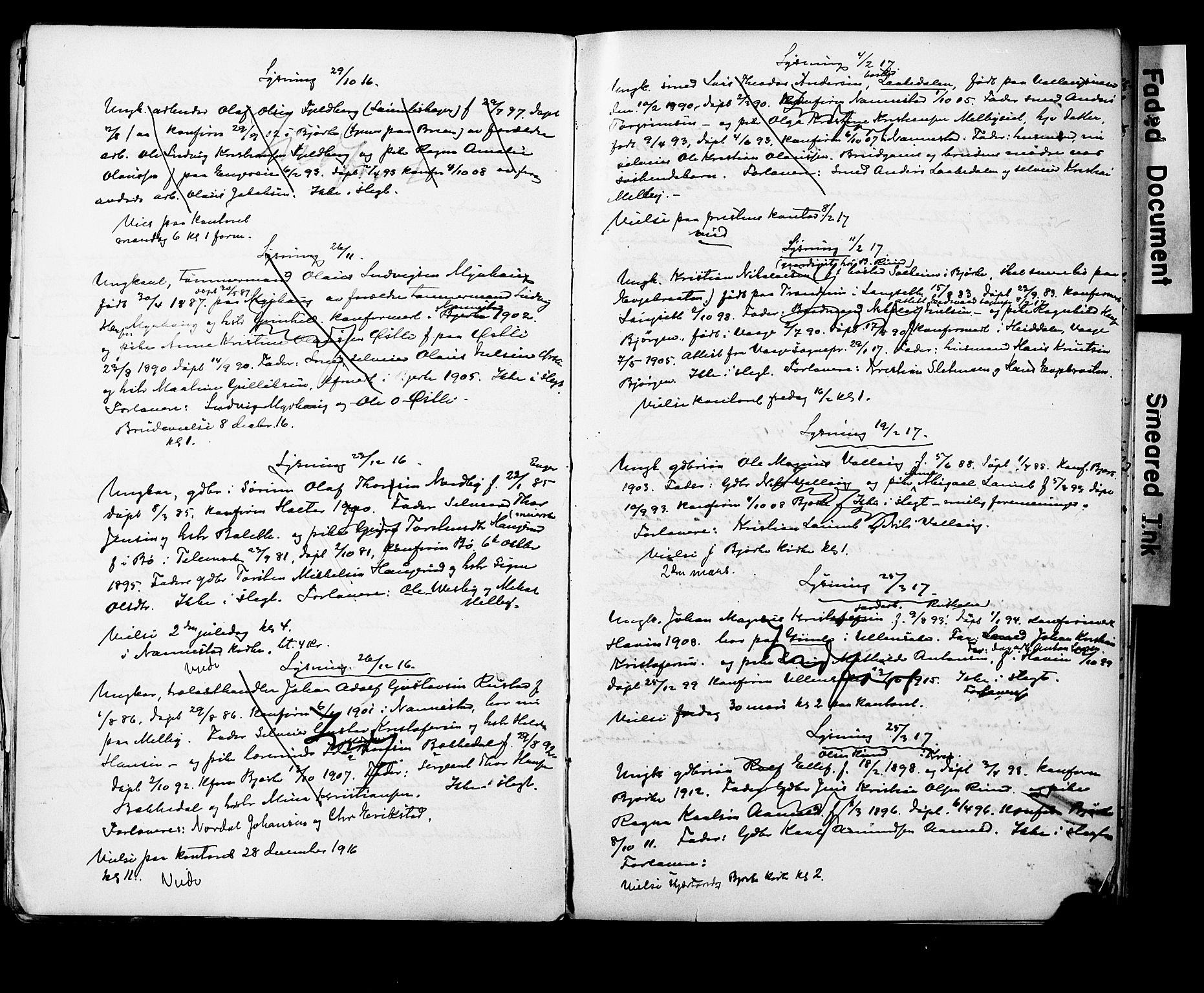 Nannestad prestekontor Kirkebøker, AV/SAO-A-10414a/H/Ha/L0002: Banns register no. I 2, 1898-1922