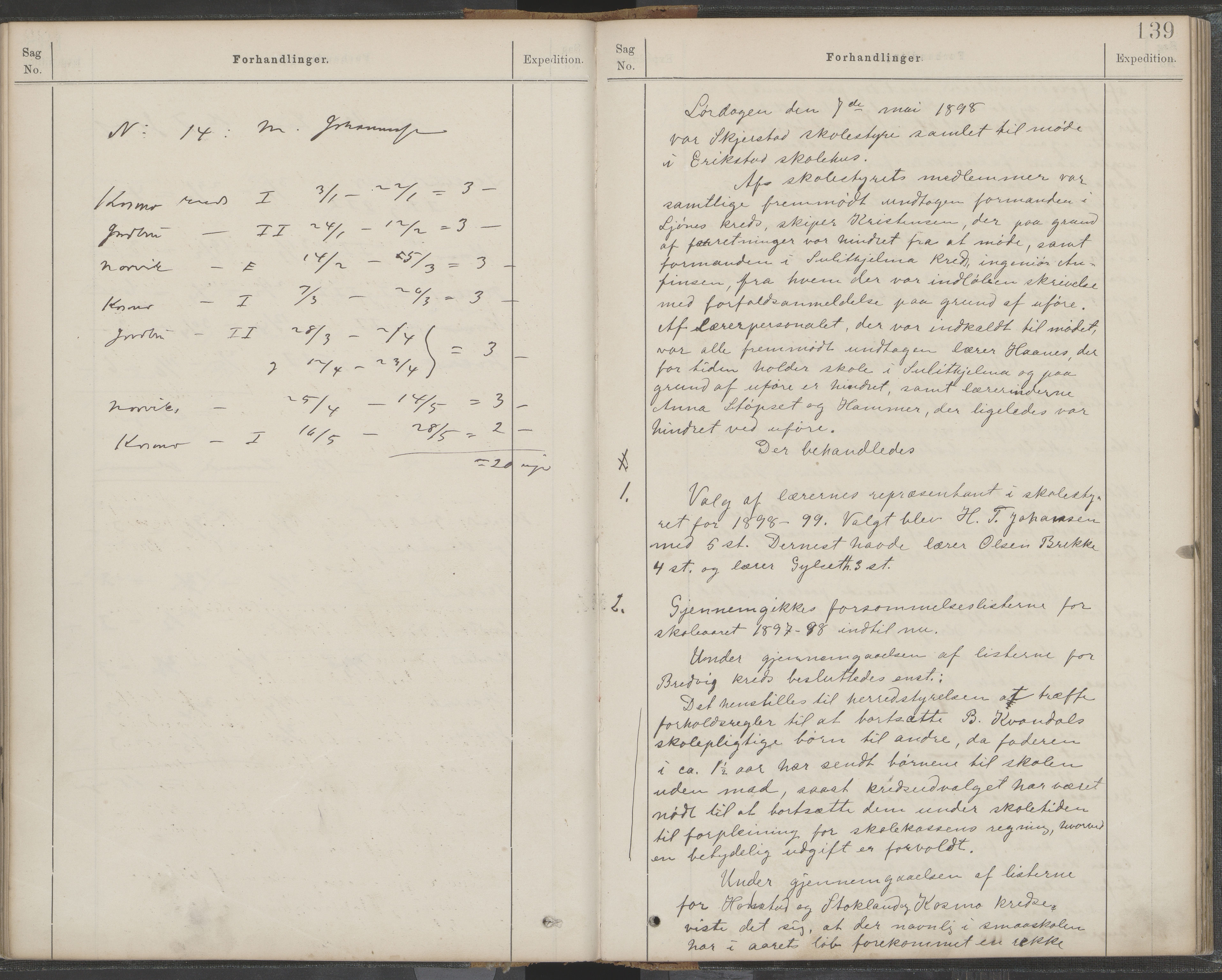 Skjerstad kommune. Skolestyret, AIN/K-18421.510/100/L0001: Møtebok, 1879-1904, p. 139