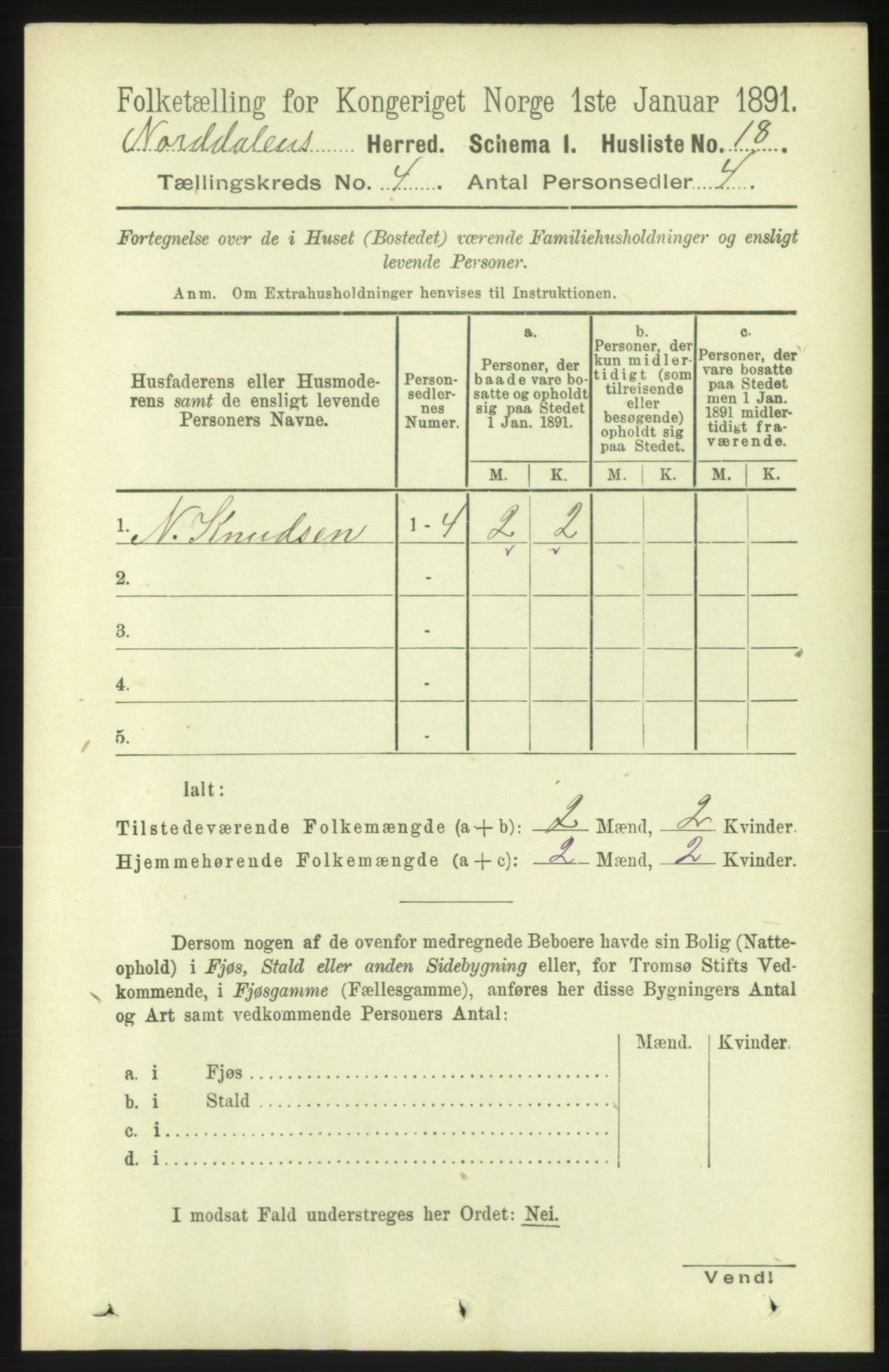 RA, 1891 census for 1524 Norddal, 1891, p. 767