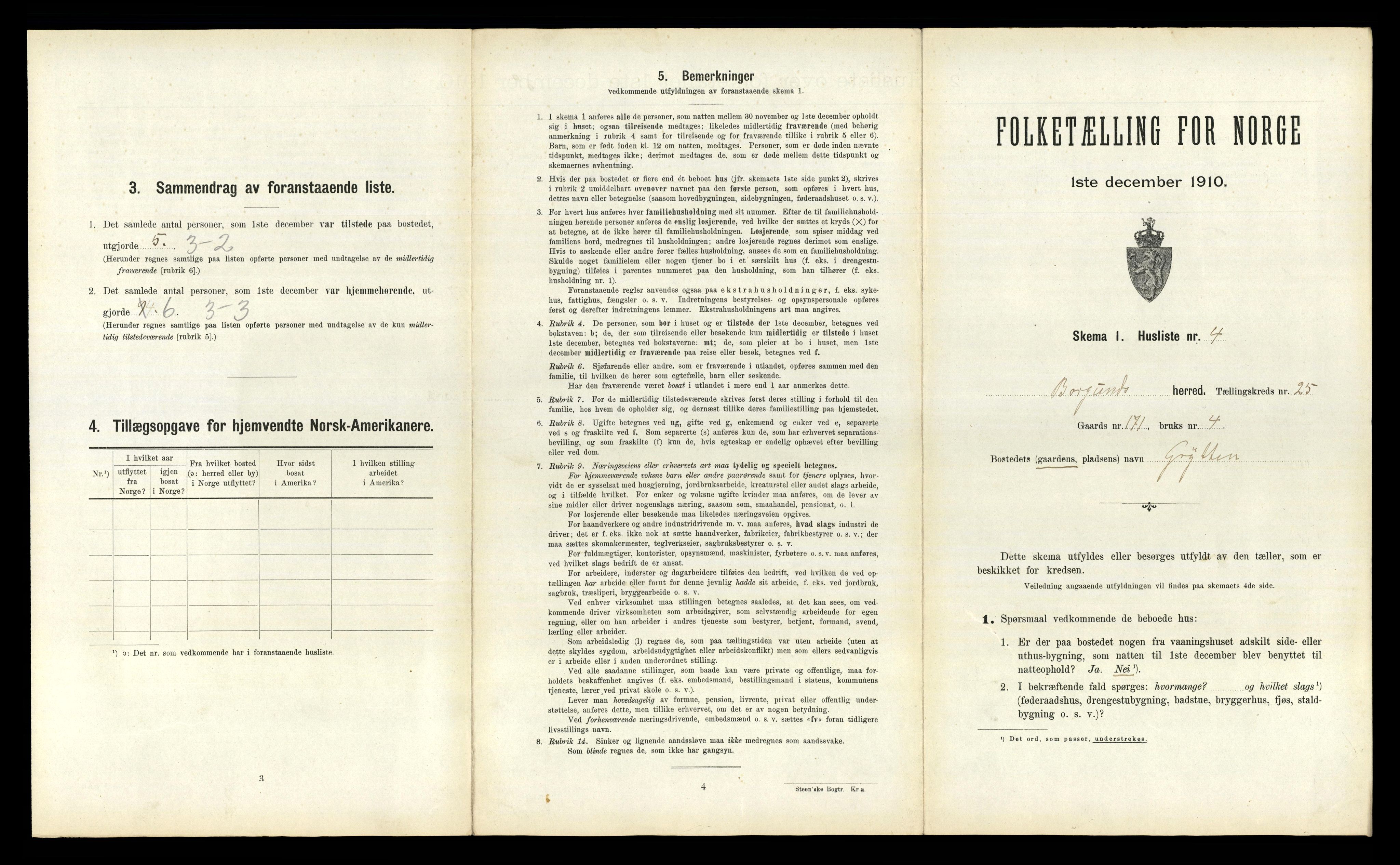 RA, 1910 census for Borgund, 1910, p. 1831