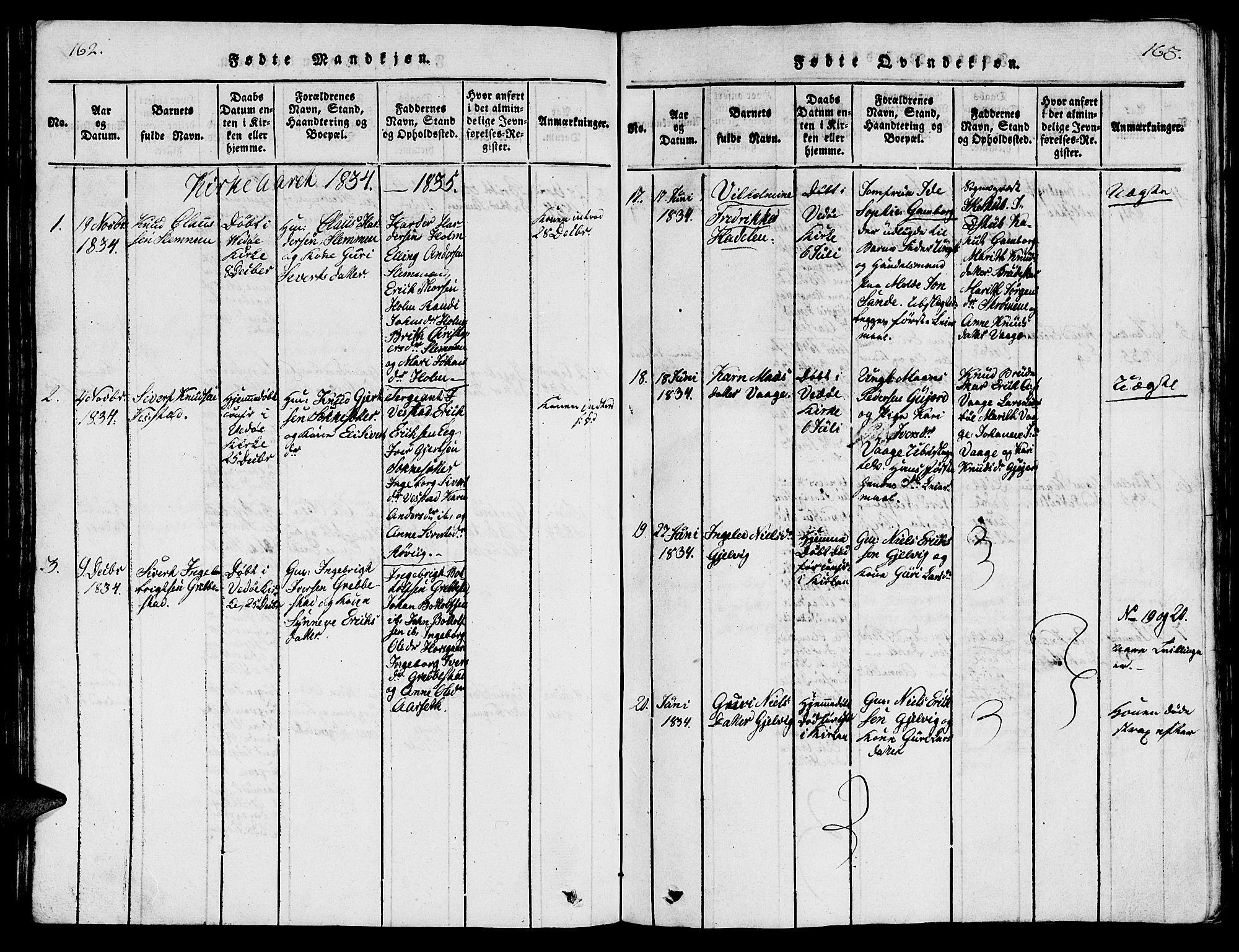 Ministerialprotokoller, klokkerbøker og fødselsregistre - Møre og Romsdal, SAT/A-1454/547/L0610: Parish register (copy) no. 547C01, 1818-1839, p. 162-163