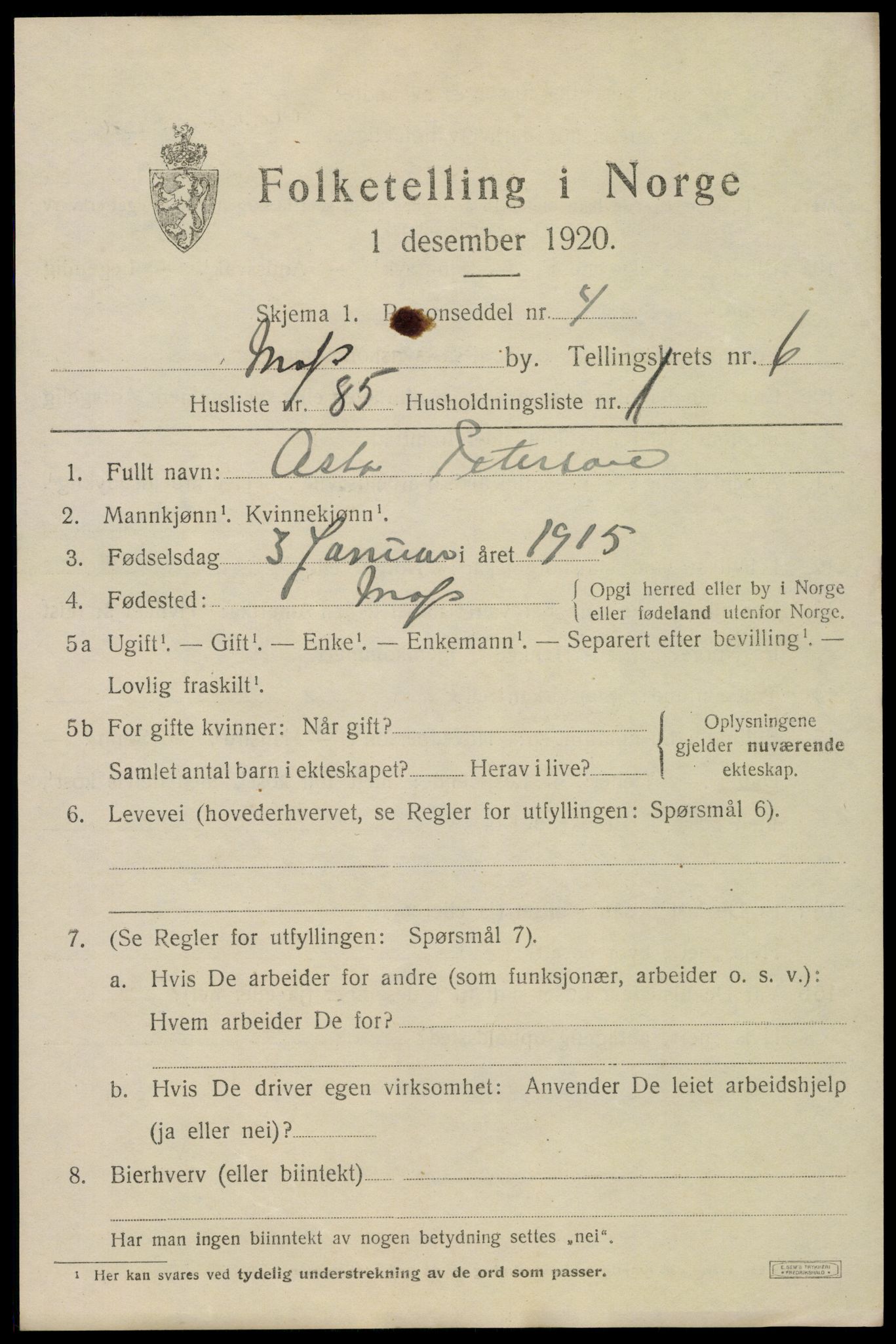 SAO, 1920 census for Moss, 1920, p. 19529