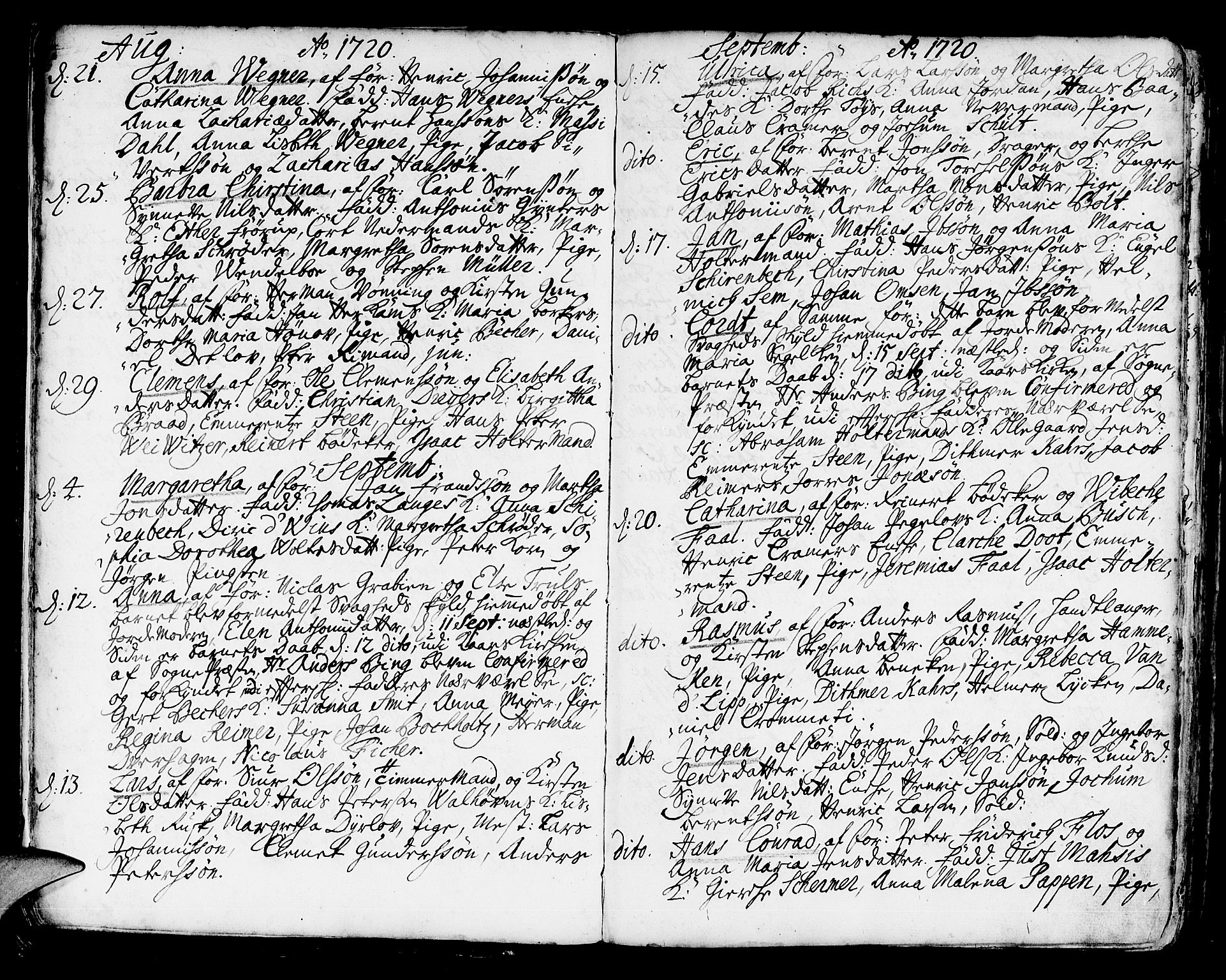 Korskirken sokneprestembete, AV/SAB-A-76101/H/Haa/L0004: Parish register (official) no. A 4, 1720-1750, p. 6