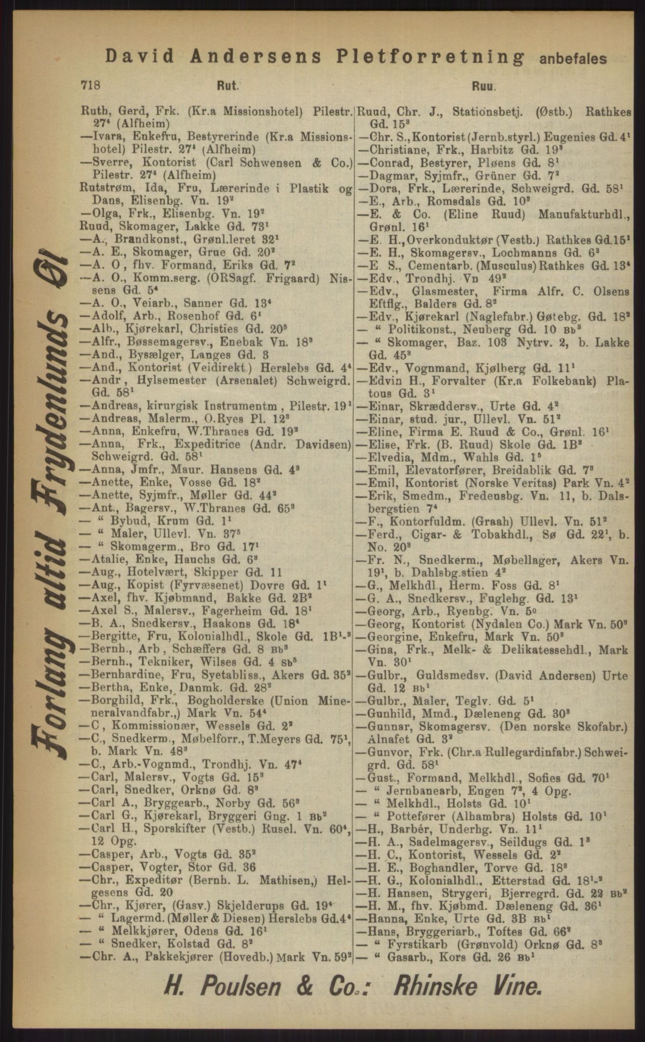 Kristiania/Oslo adressebok, PUBL/-, 1903, p. 718