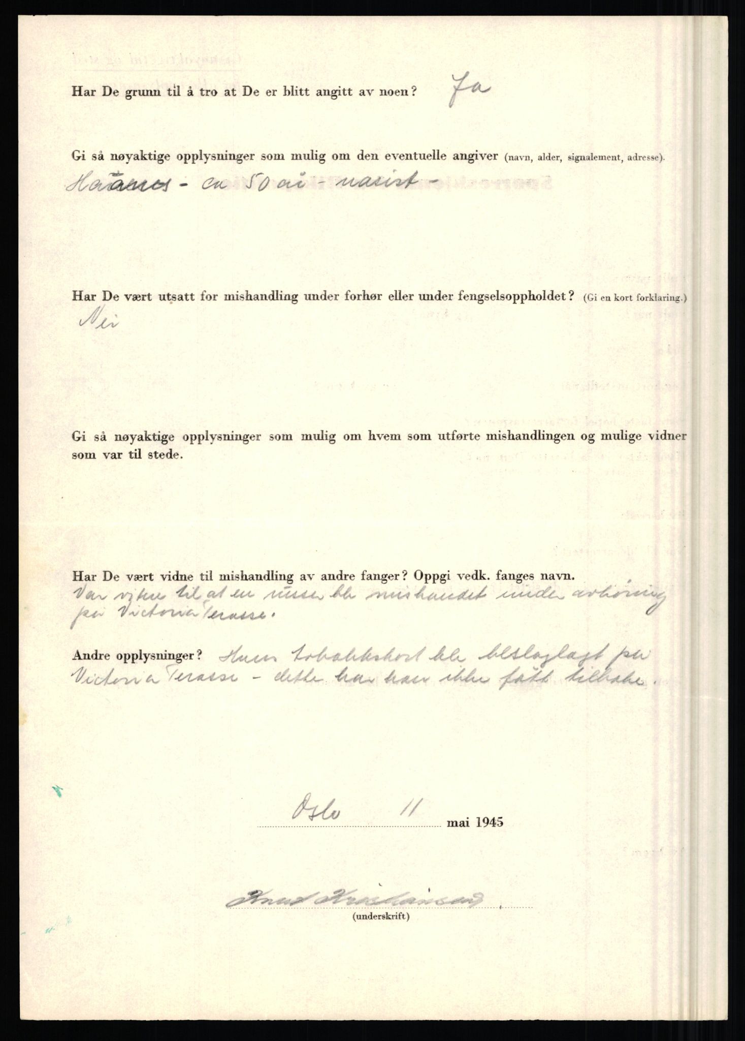 Rikspolitisjefen, AV/RA-S-1560/L/L0009: Karlsen, Aksel Emanuel - Kristiansen, Øivind Vetre, 1940-1945, p. 1084