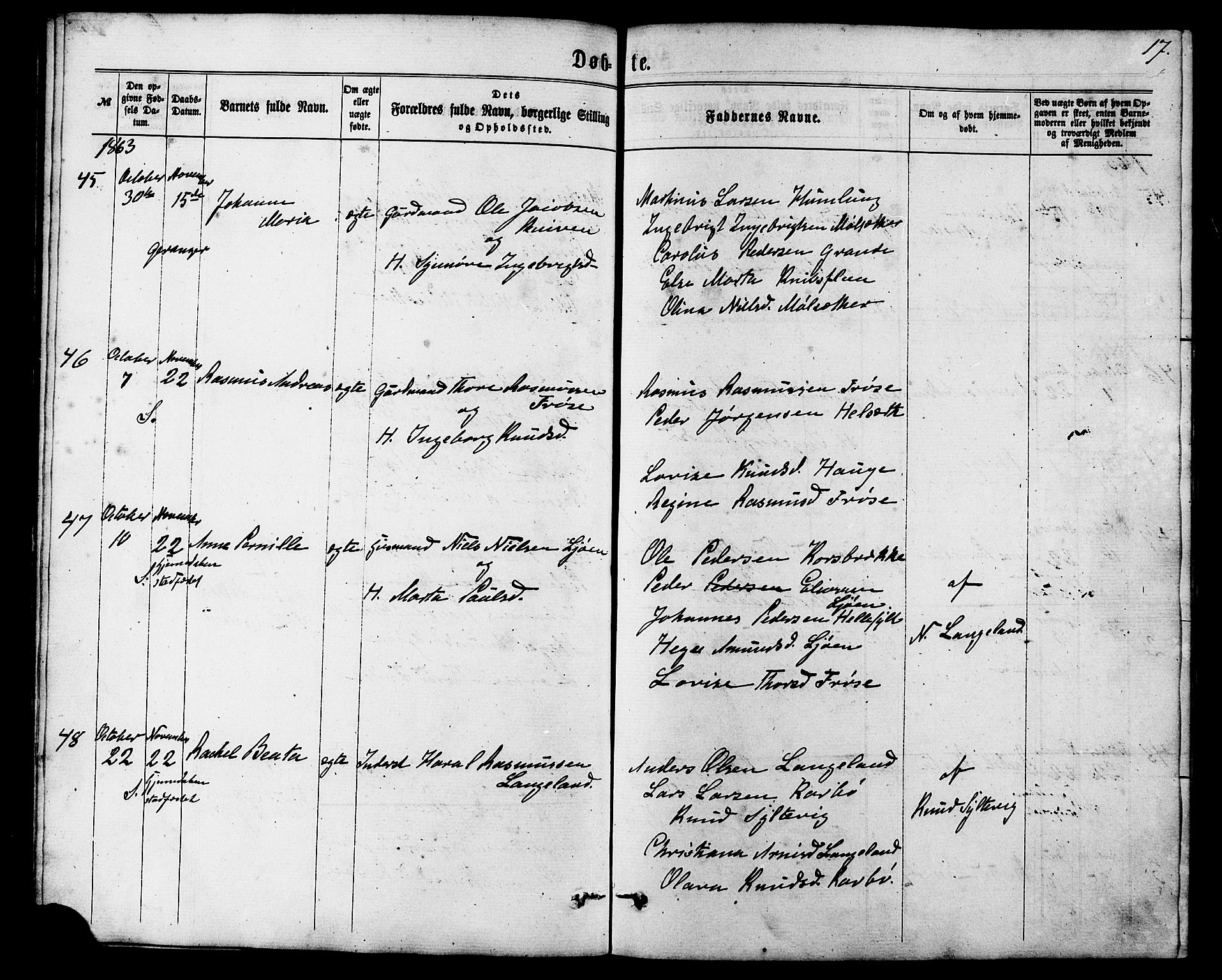 Ministerialprotokoller, klokkerbøker og fødselsregistre - Møre og Romsdal, AV/SAT-A-1454/517/L0226: Parish register (official) no. 517A06, 1862-1881, p. 17