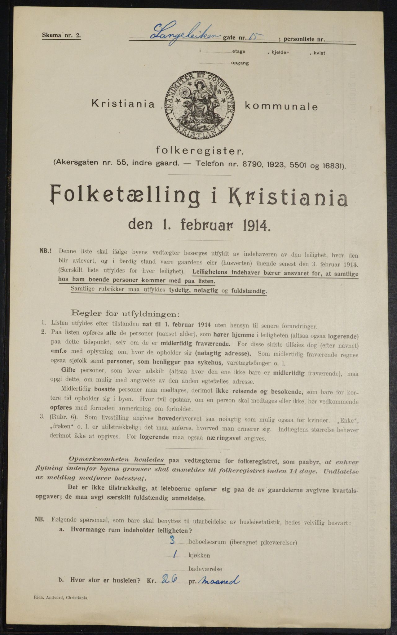 OBA, Municipal Census 1914 for Kristiania, 1914, p. 56987