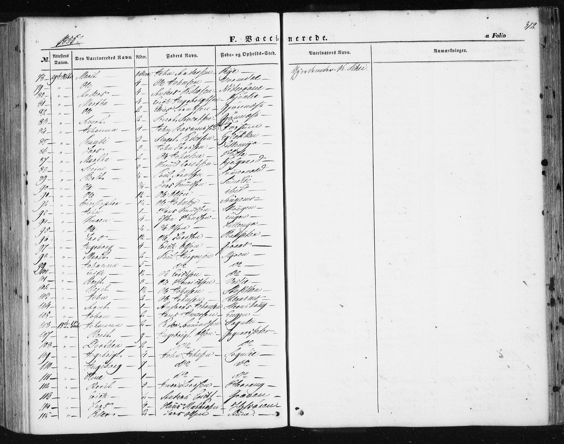 Ministerialprotokoller, klokkerbøker og fødselsregistre - Sør-Trøndelag, AV/SAT-A-1456/668/L0806: Parish register (official) no. 668A06, 1854-1869, p. 372