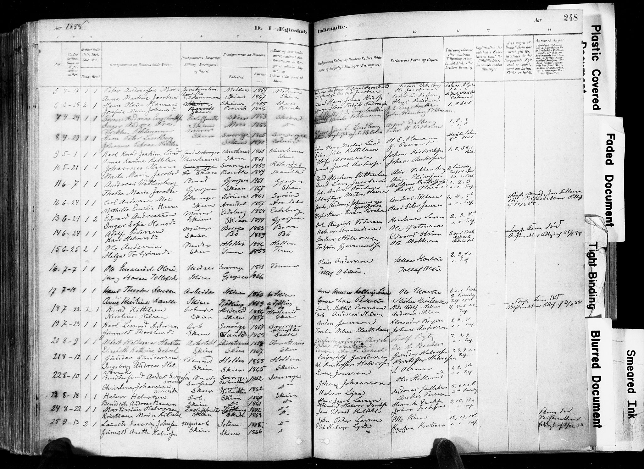 Skien kirkebøker, AV/SAKO-A-302/F/Fa/L0009: Parish register (official) no. 9, 1878-1890, p. 248