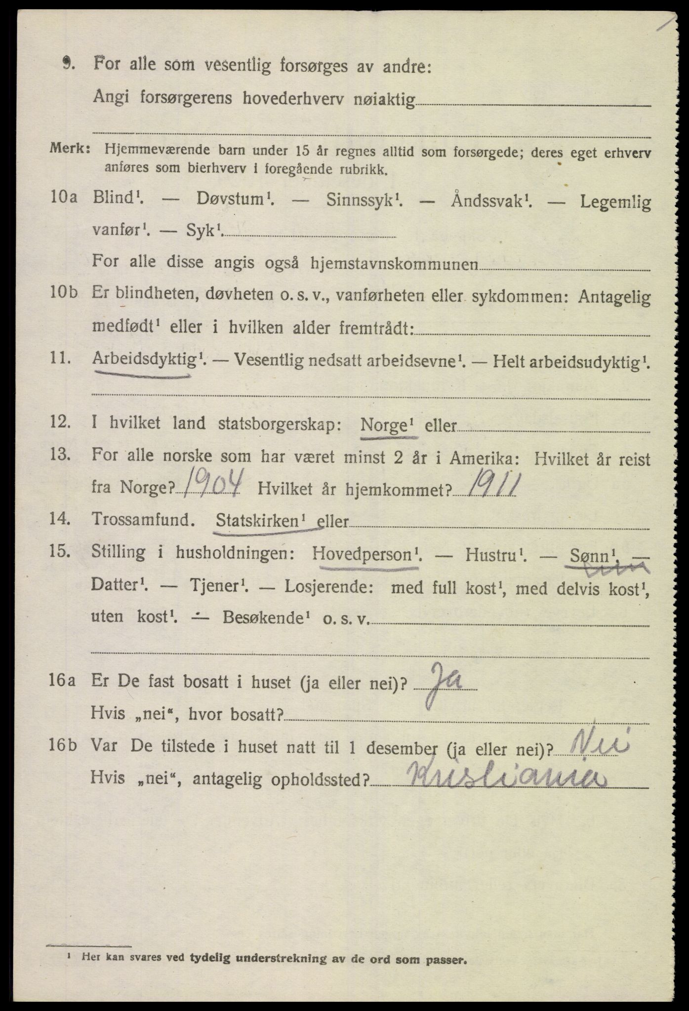 SAK, 1920 census for Spangereid, 1920, p. 2254