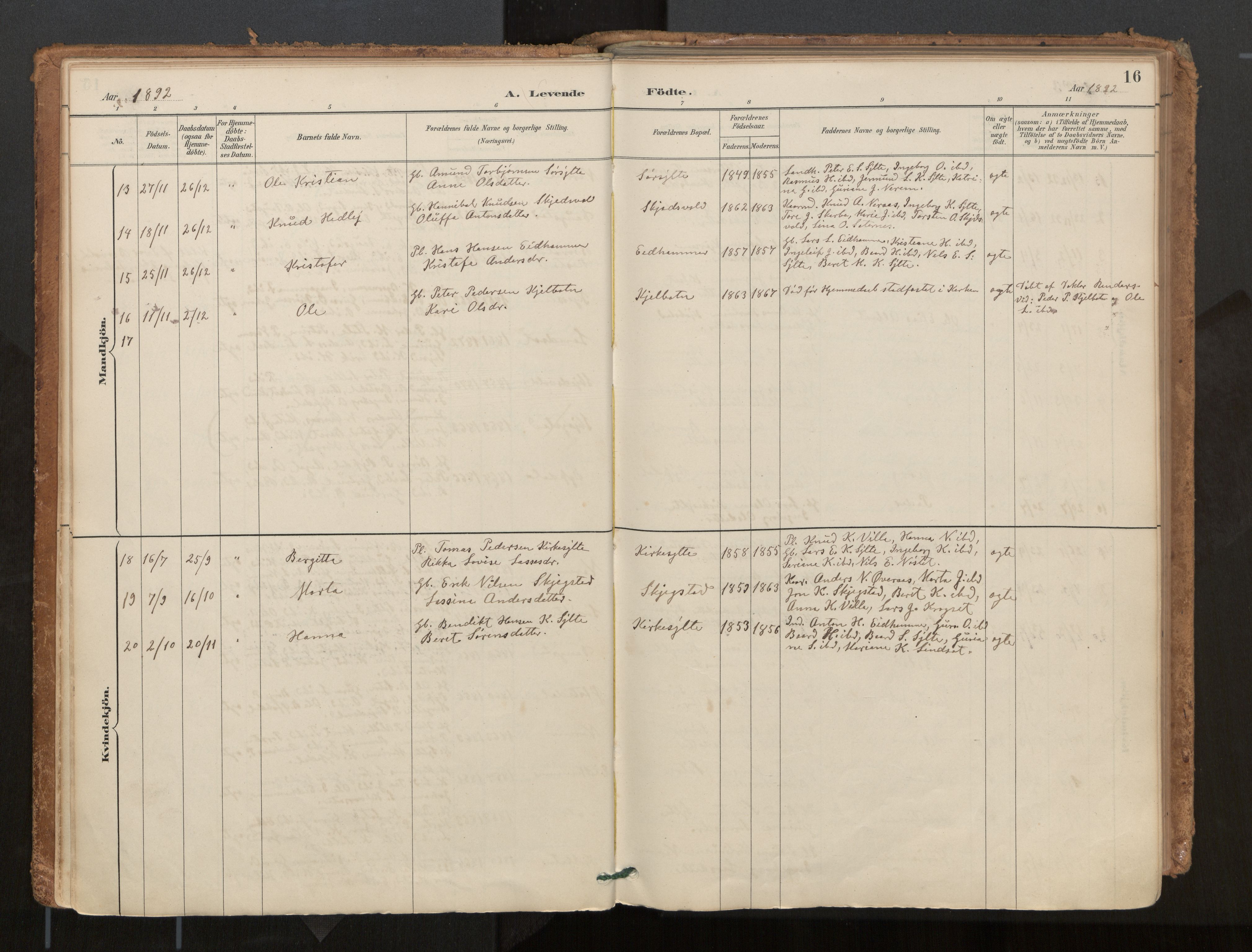 Ministerialprotokoller, klokkerbøker og fødselsregistre - Møre og Romsdal, AV/SAT-A-1454/541/L0545a: Parish register (official) no. 541A03, 1887-1912, p. 16