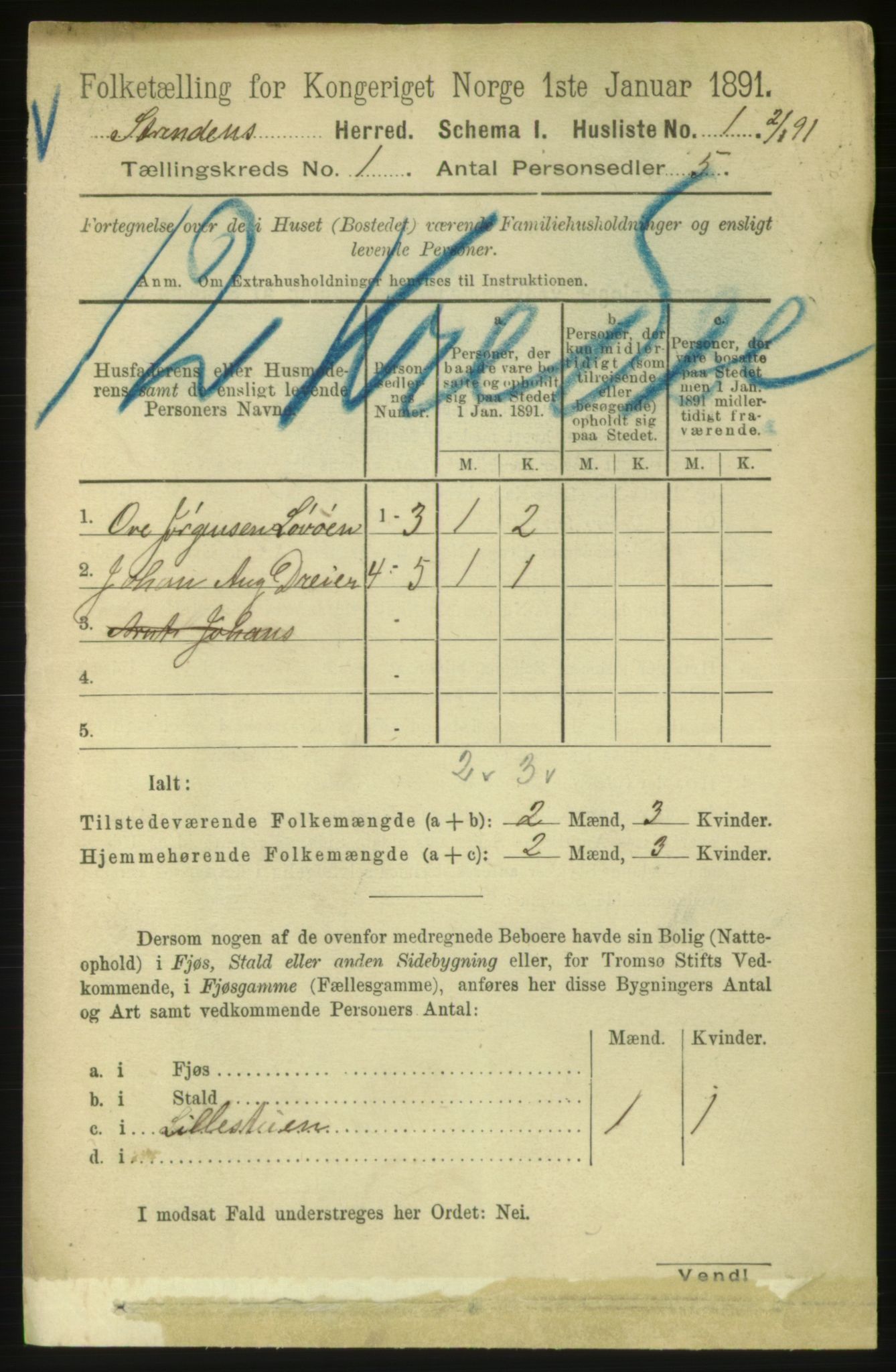 RA, 1891 census for 1660 Strinda, 1891, p. 42