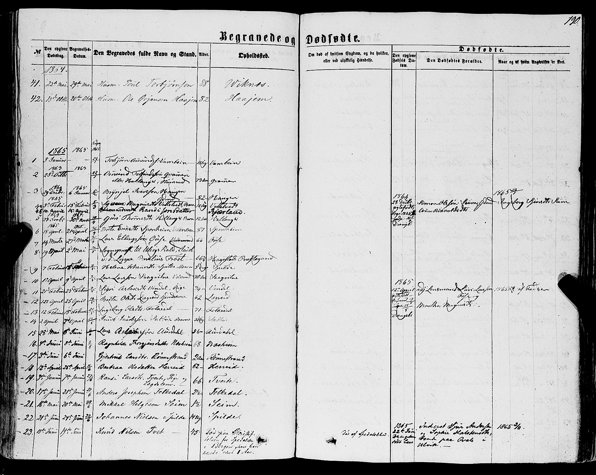 Ulvik sokneprestembete, AV/SAB-A-78801/H/Haa: Parish register (official) no. A 15, 1864-1878, p. 190