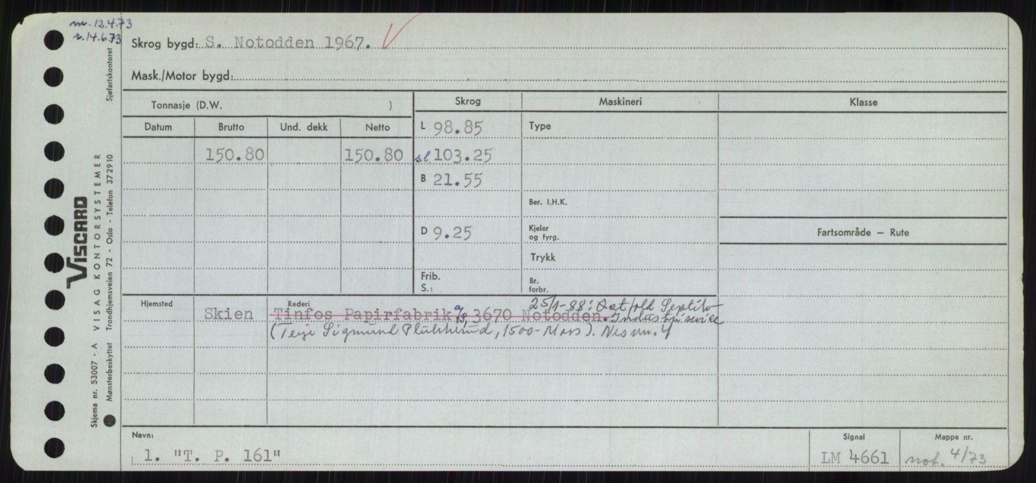 Sjøfartsdirektoratet med forløpere, Skipsmålingen, RA/S-1627/H/Hc/L0001: Lektere, A-Y, p. 501