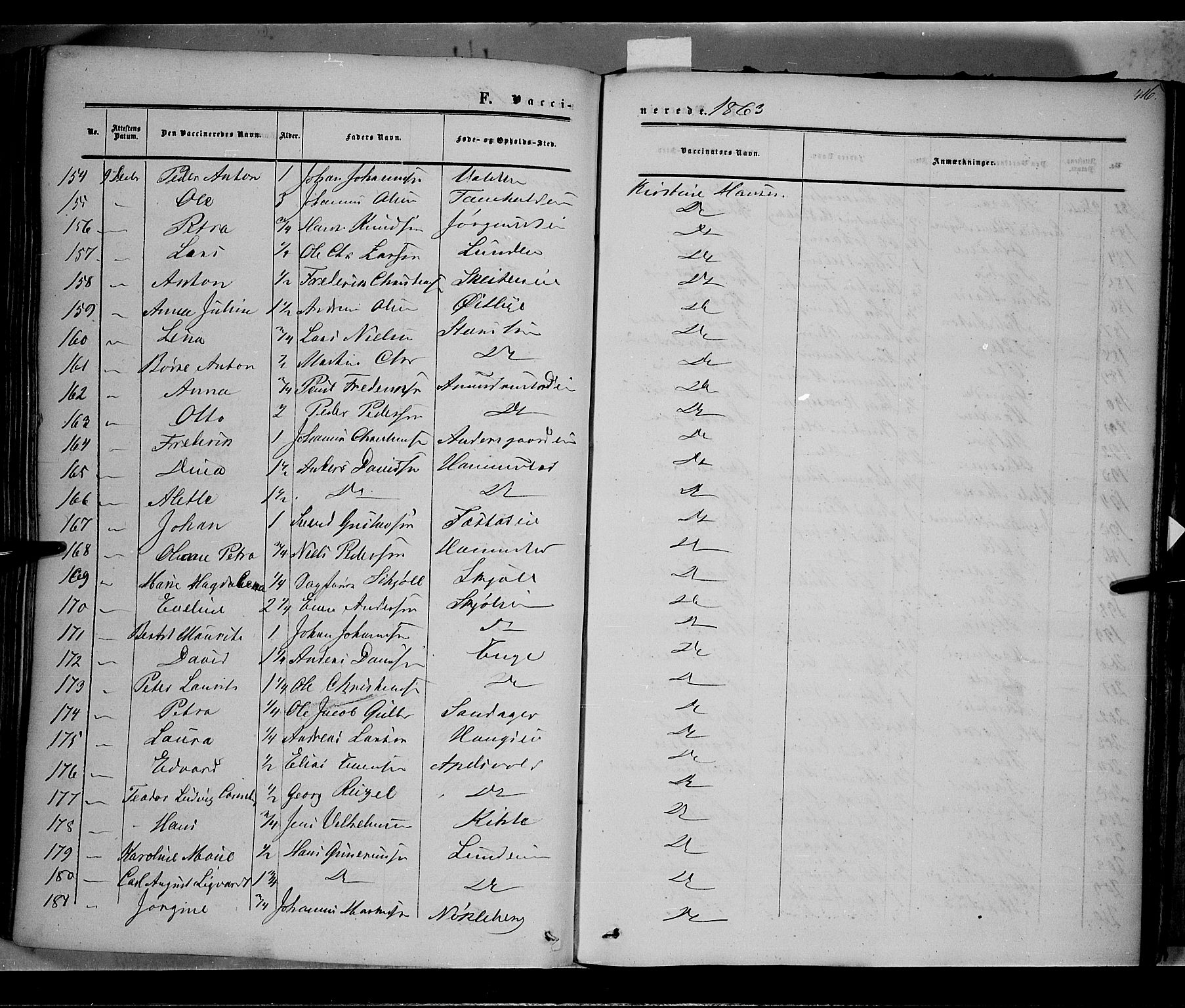 Østre Toten prestekontor, AV/SAH-PREST-104/H/Ha/Haa/L0004: Parish register (official) no. 4, 1857-1865, p. 416