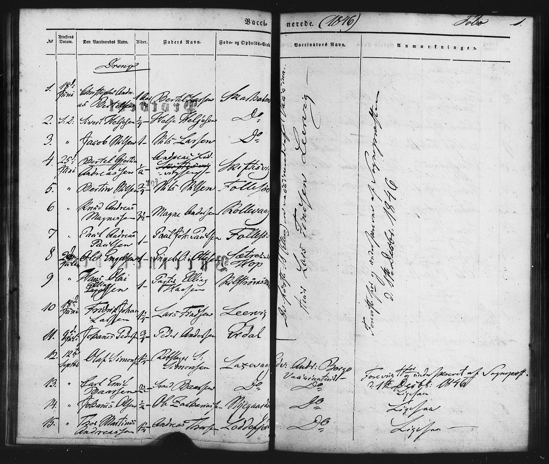 Askøy Sokneprestembete, SAB/A-74101/H/Ha/Haa/Haaa/L0011: Parish register (official) no. A 11, 1846-1856, p. 1
