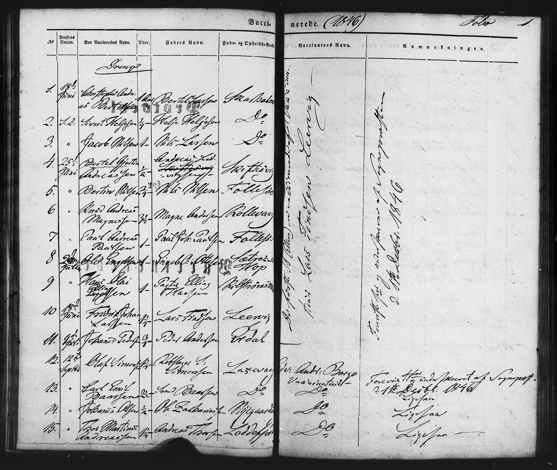 Askøy Sokneprestembete, AV/SAB-A-74101/H/Ha/Haa/Haaa/L0011: Parish register (official) no. A 11, 1846-1856, p. 1