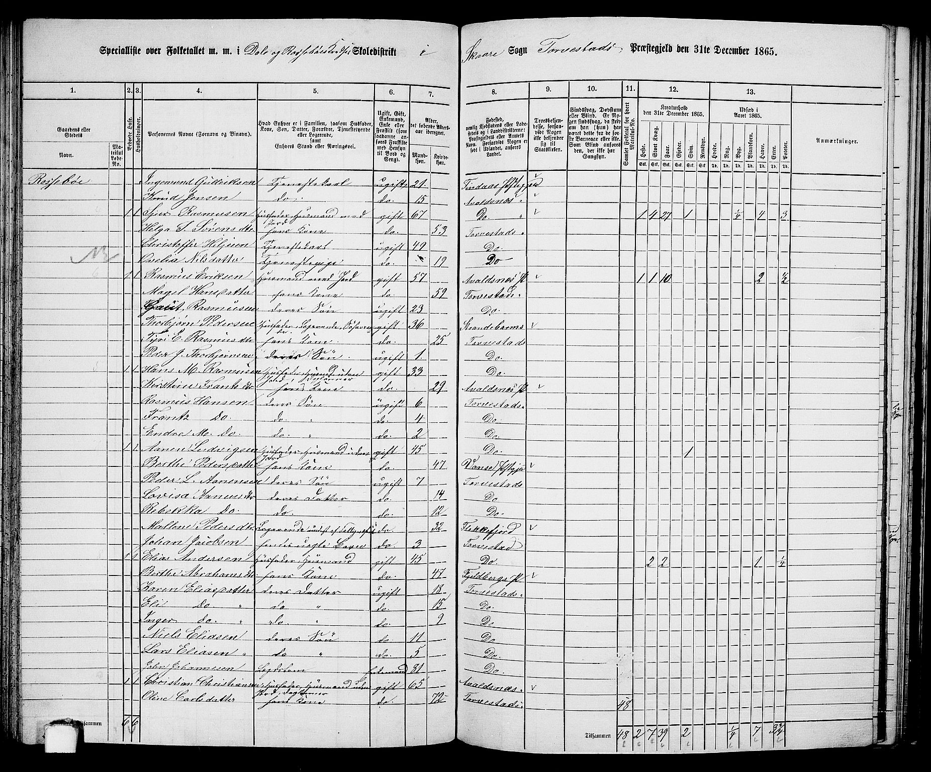 RA, 1865 census for Torvastad/Torvastad, Skåre og Utsira, 1865, p. 108