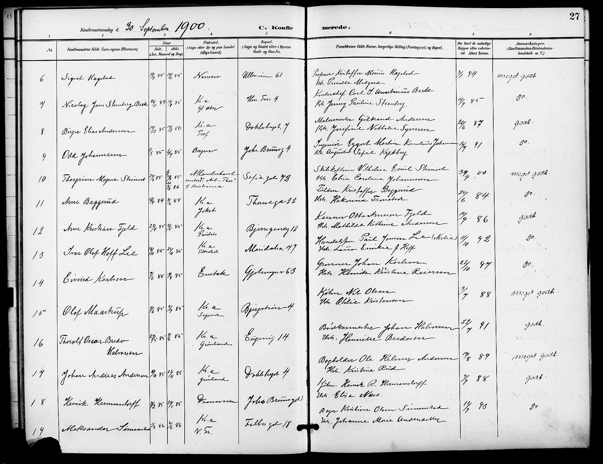 Gamle Aker prestekontor Kirkebøker, SAO/A-10617a/F/L0012: Parish register (official) no. 12, 1898-1910, p. 27