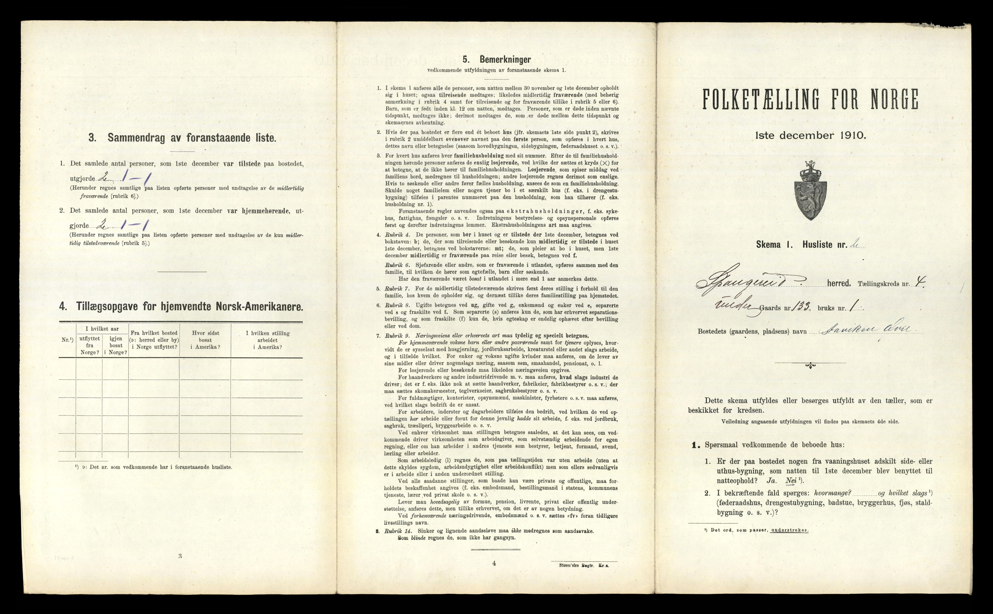 RA, 1910 census for Spangereid, 1910, p. 565