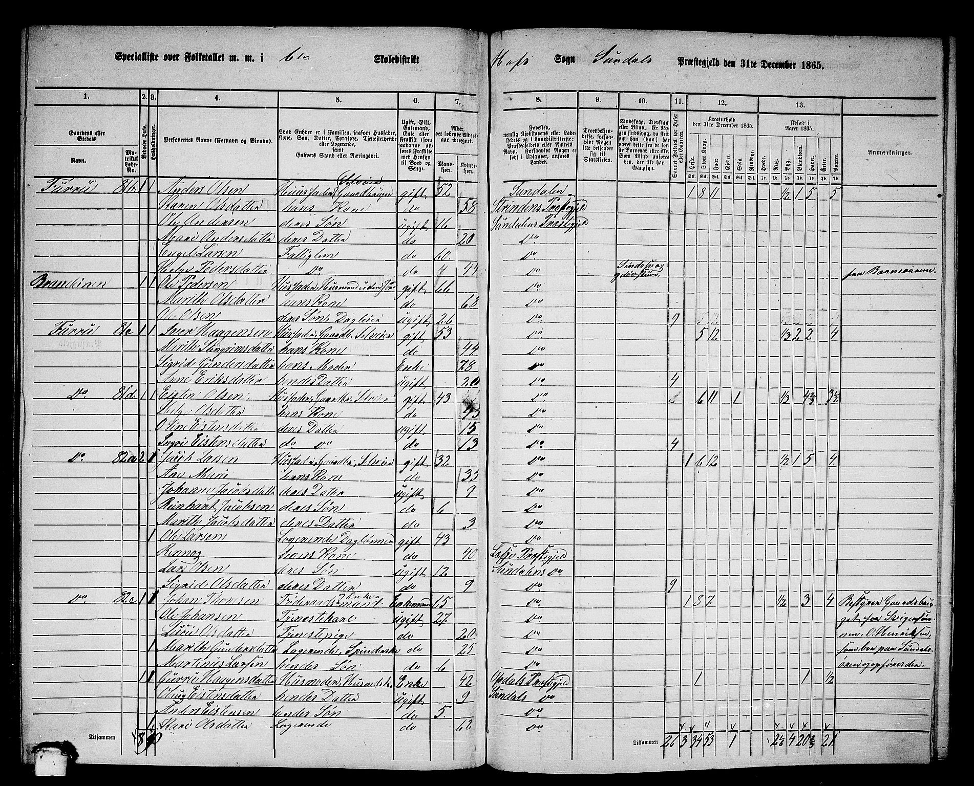 RA, 1865 census for Sunndal, 1865, p. 78