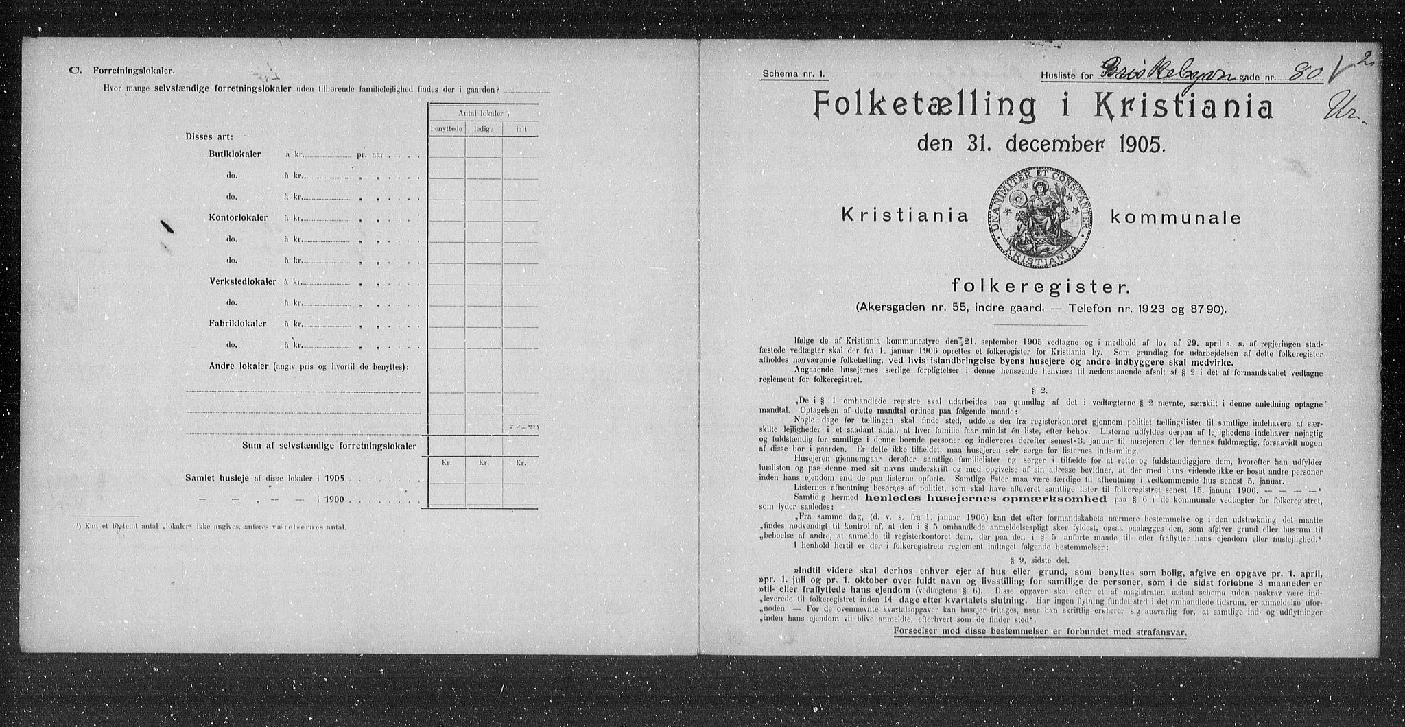 OBA, Municipal Census 1905 for Kristiania, 1905, p. 4846