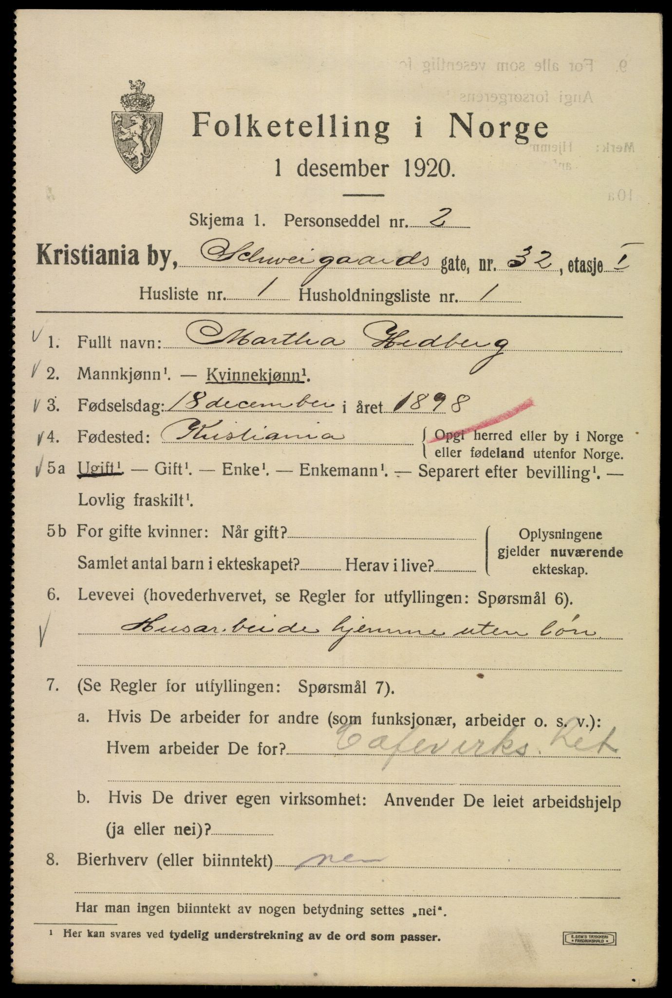 SAO, 1920 census for Kristiania, 1920, p. 492479