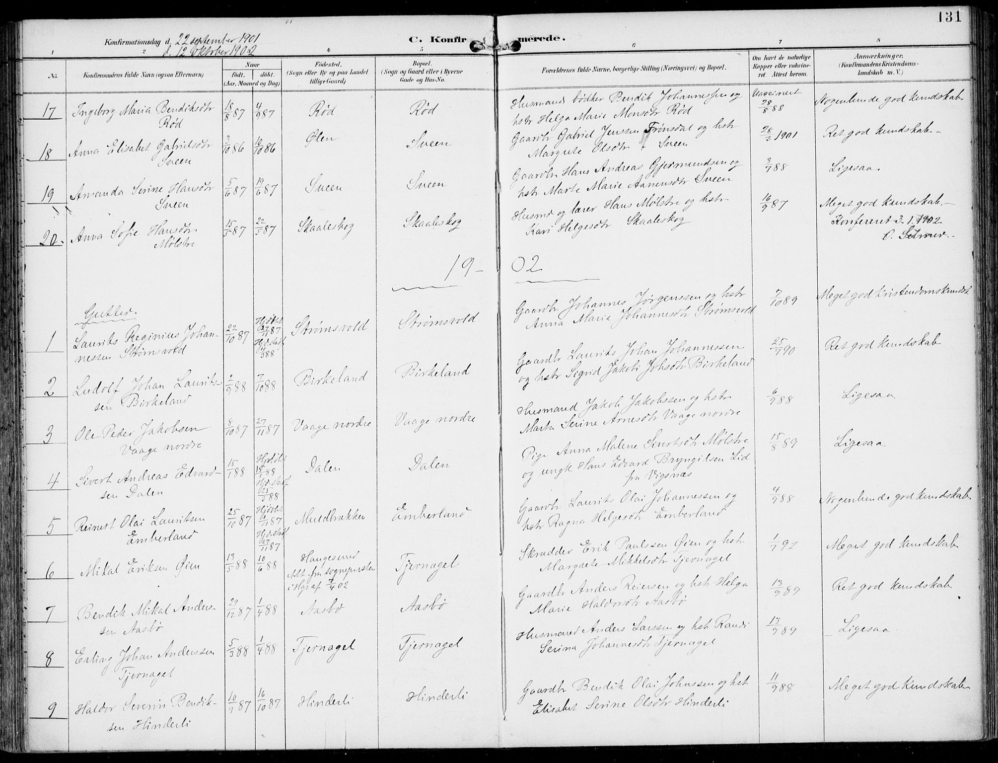 Sveio Sokneprestembete, AV/SAB-A-78501/H/Haa: Parish register (official) no. B  3, 1894-1906, p. 131