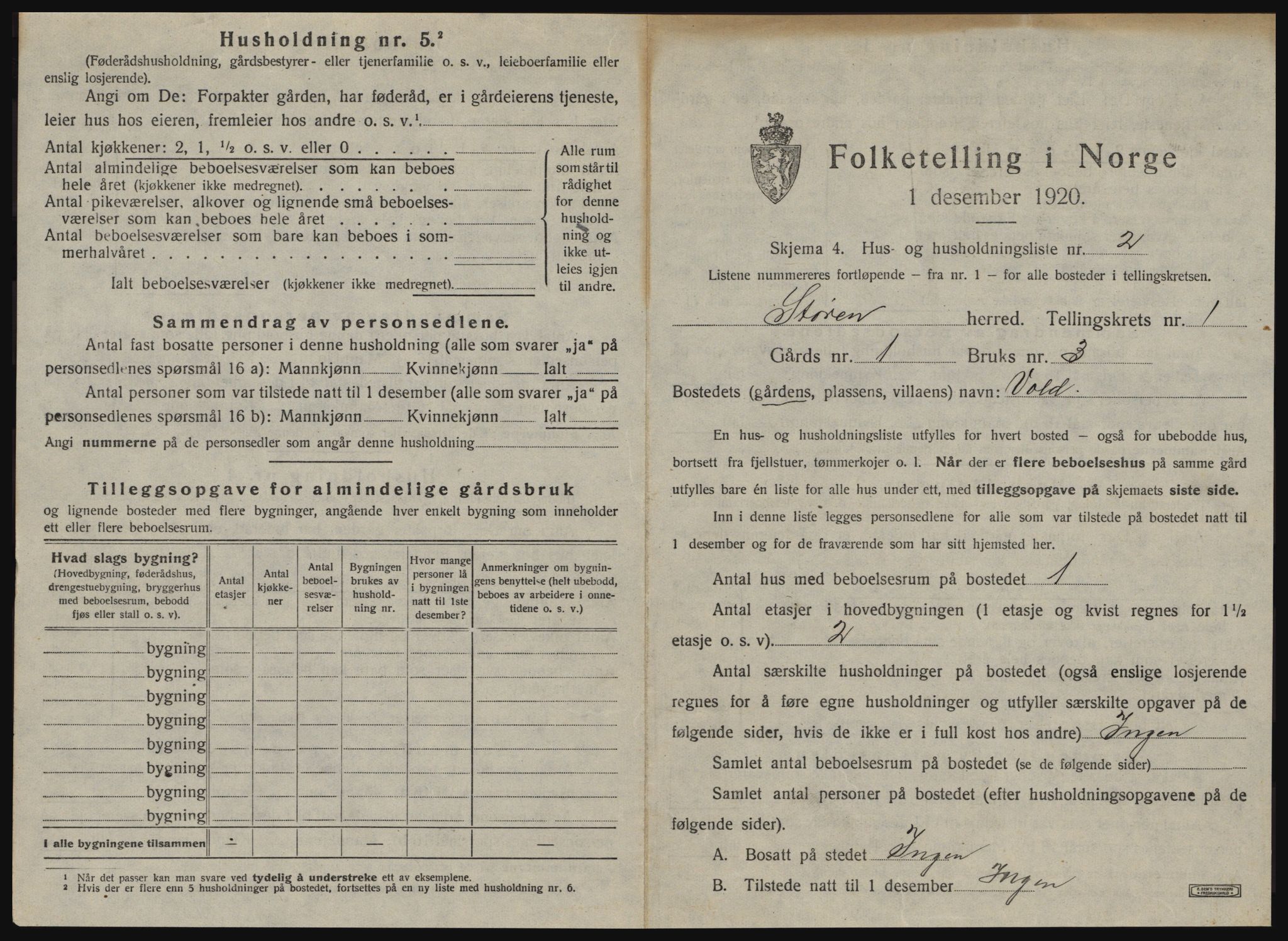 SAT, 1920 census for Støren, 1920, p. 32