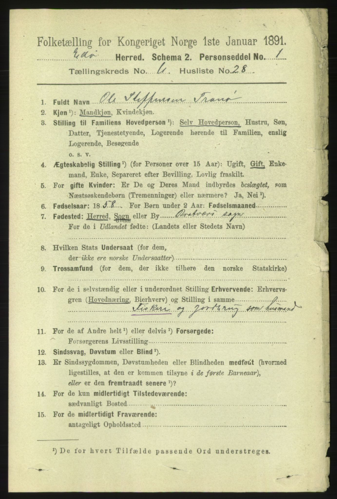 RA, 1891 census for 1573 Edøy, 1891, p. 1521