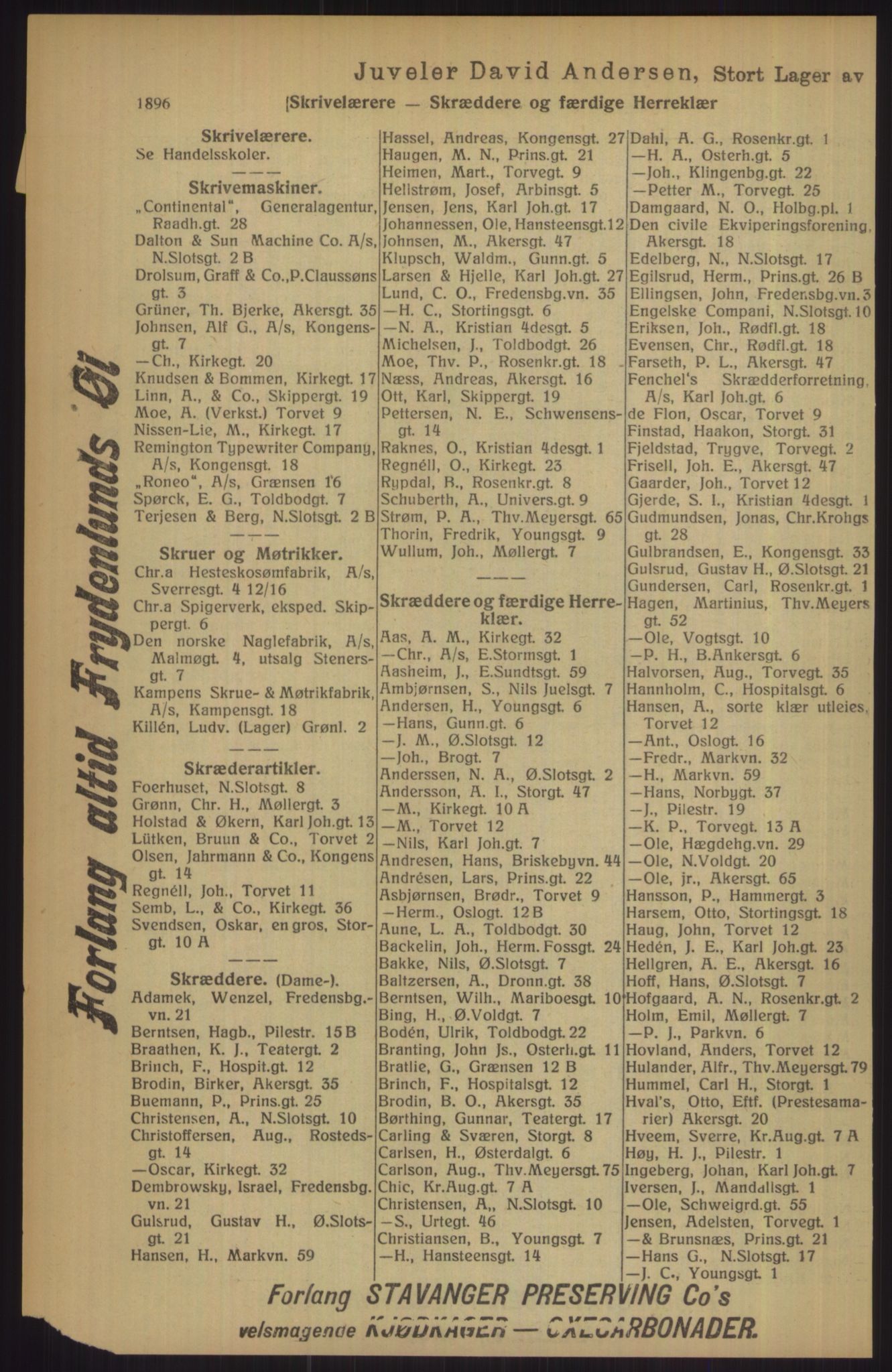 Kristiania/Oslo adressebok, PUBL/-, 1915, p. 1896