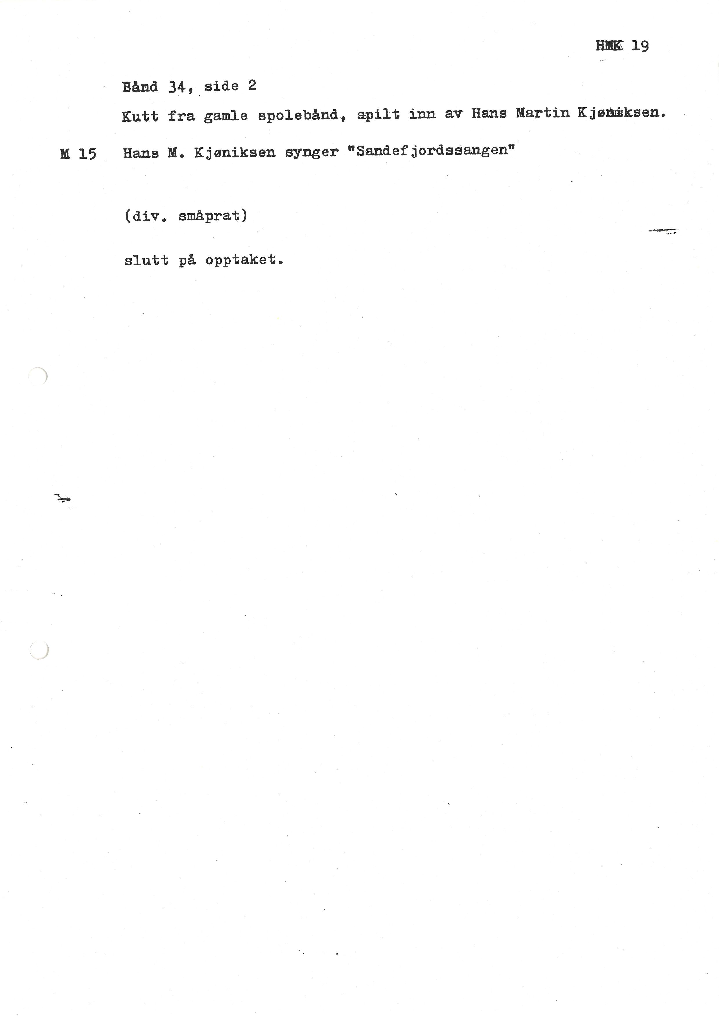 Sa 16 - Folkemusikk fra Vestfold, Gjerdesamlingen, VEMU/A-1868/I/L0001: Informantregister med intervjunedtegnelser, 1979-1986