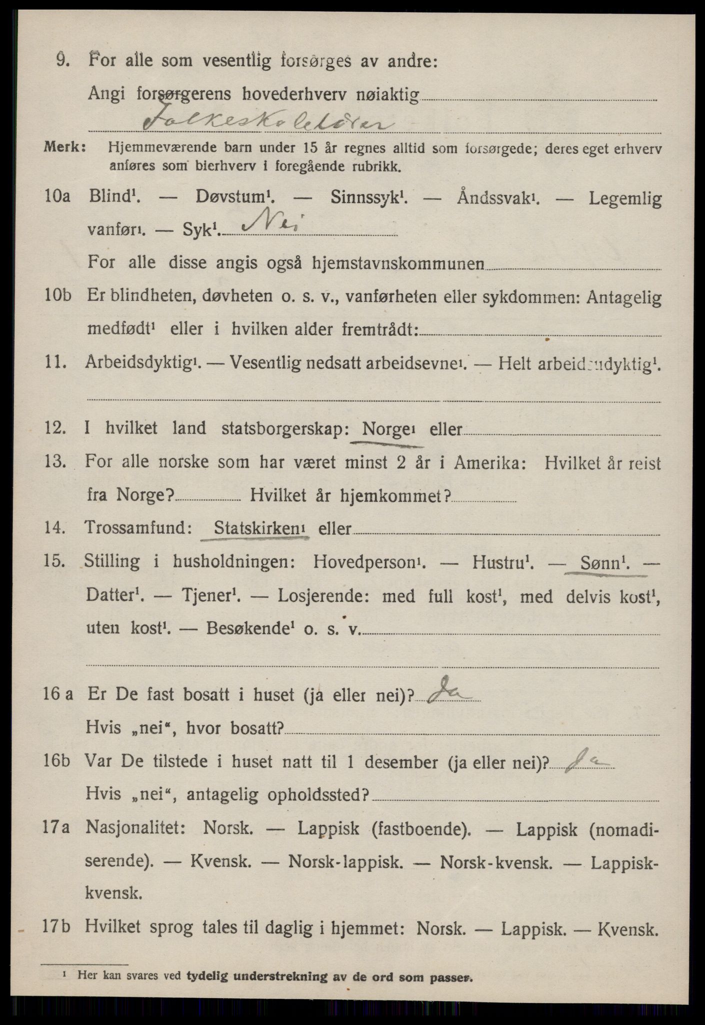 SAT, 1920 census for Oppdal, 1920, p. 1580