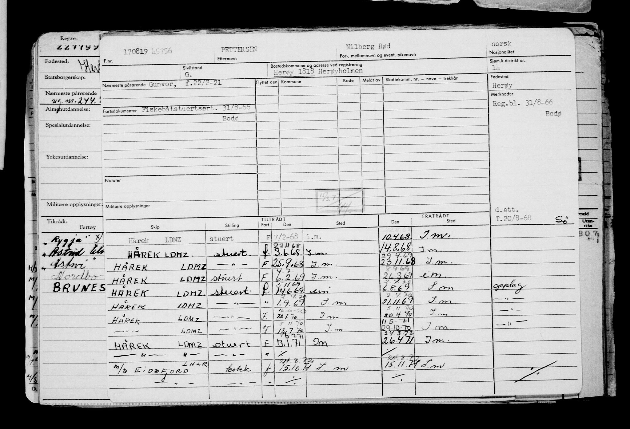 Direktoratet for sjømenn, RA/S-3545/G/Gb/L0171: Hovedkort, 1919, p. 142